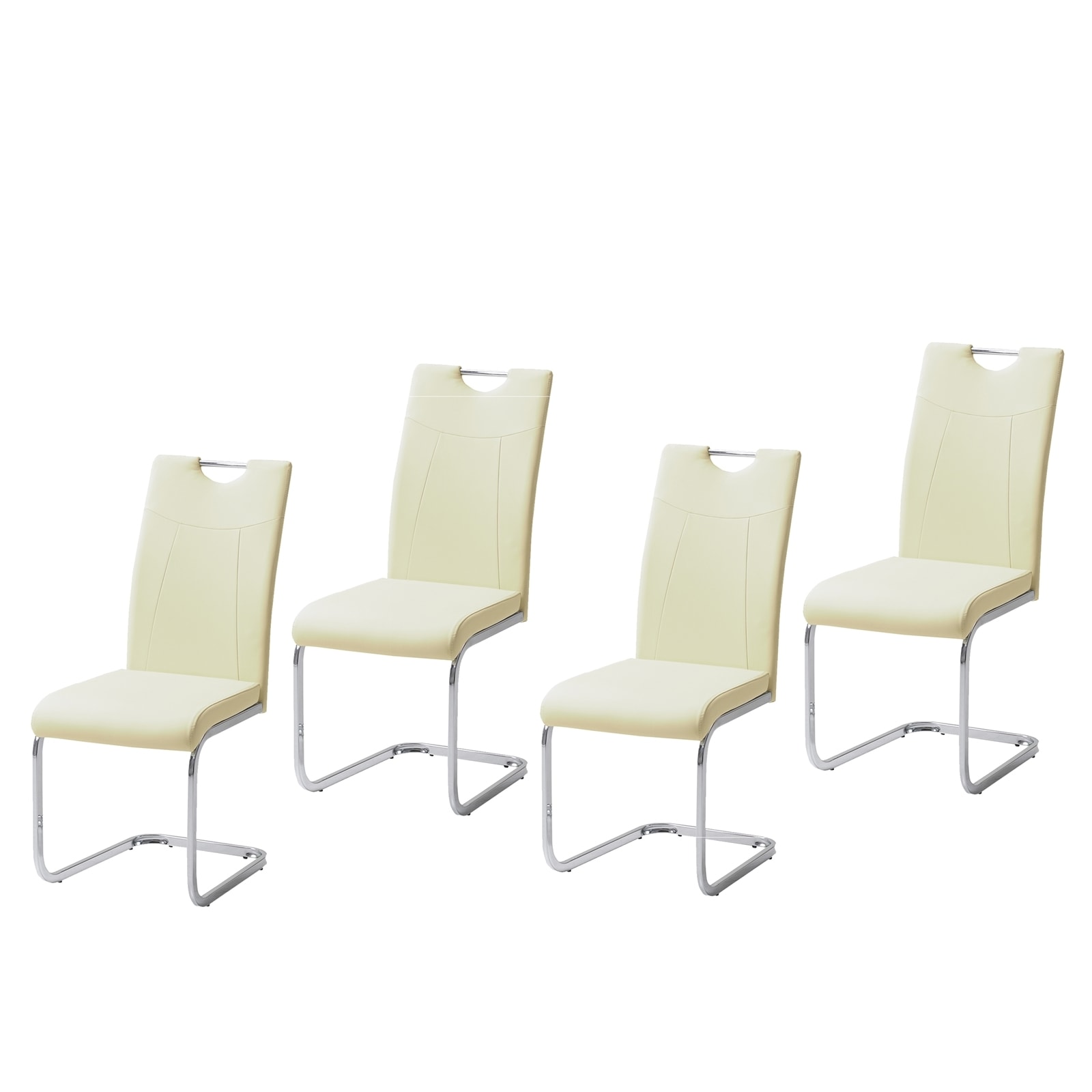 HTI-Living Esszimmerstuhl 4er Set Beige Kunstleder Kelly C - Bild 1