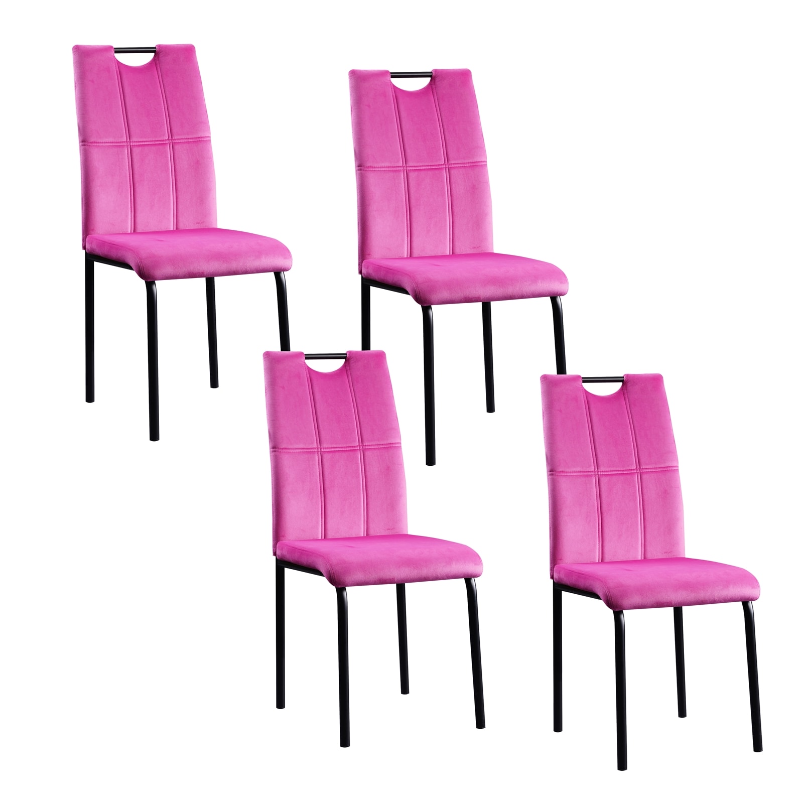 HTI-Living Esszimmerstuhl Denton Samt Pink 4er-Set - Bild 1