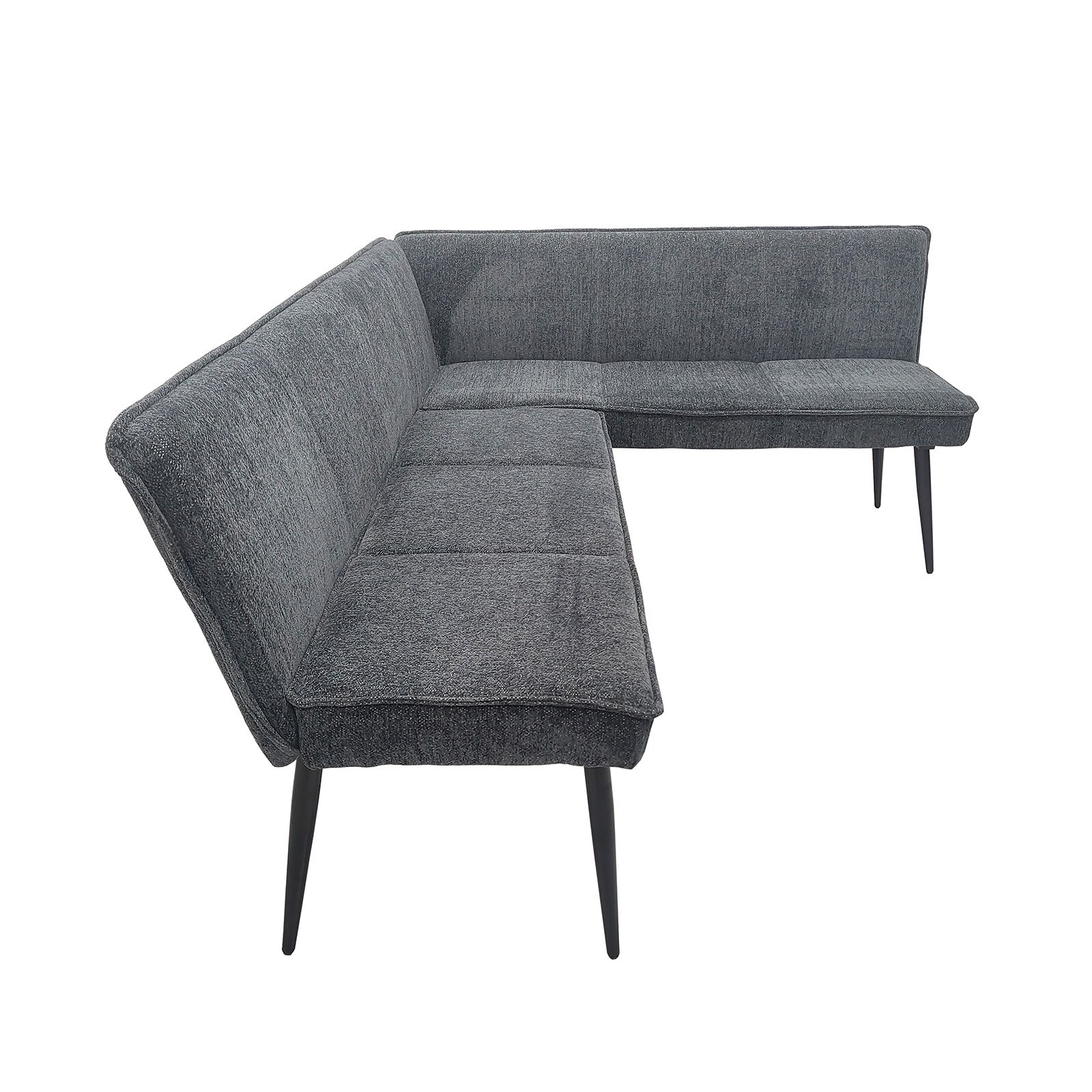 HTI-Living Eckbank 195 x 154 cm Anthrazit Mesilla kurzer Schenkel rechts