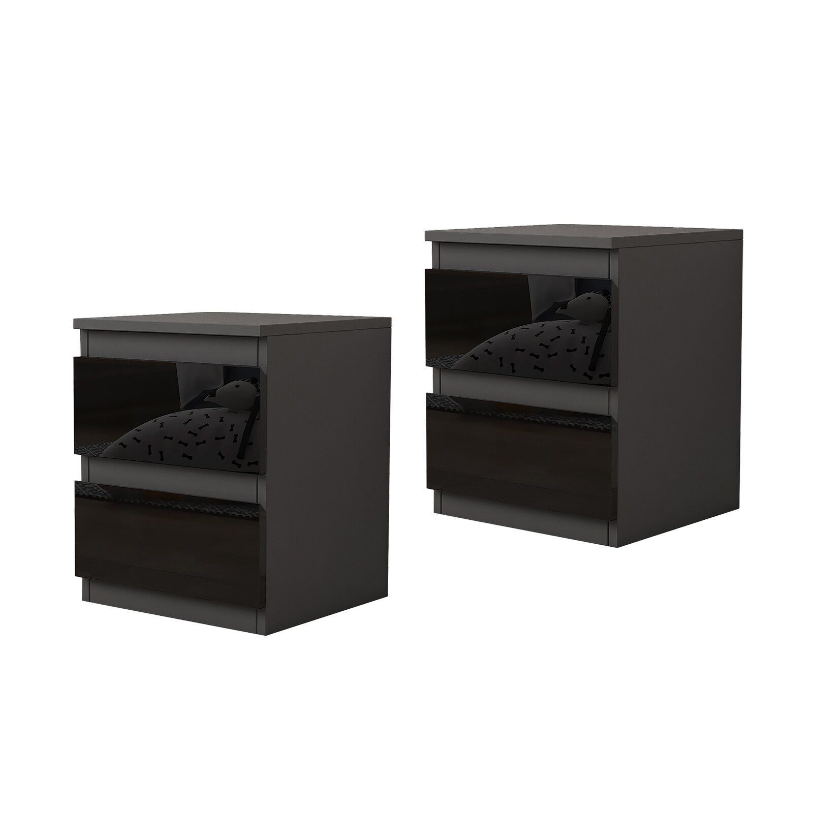 HTI-Living Nachtschrank Kenji Hochglanz 2er-Set - Bild 1