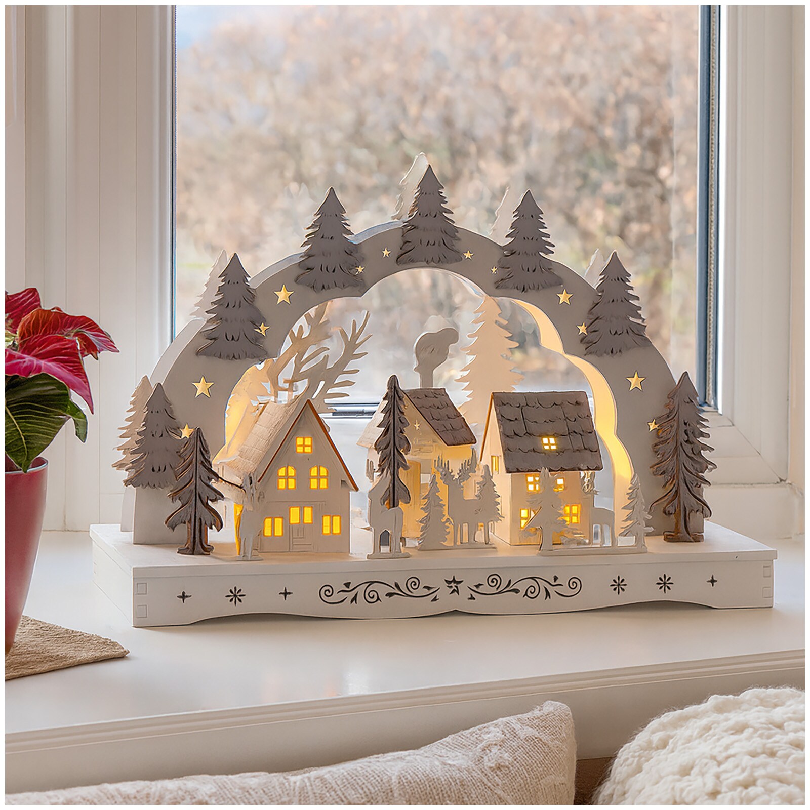 HTI-Living Leuchtbogen Dorf mit Tannen - Bild 1