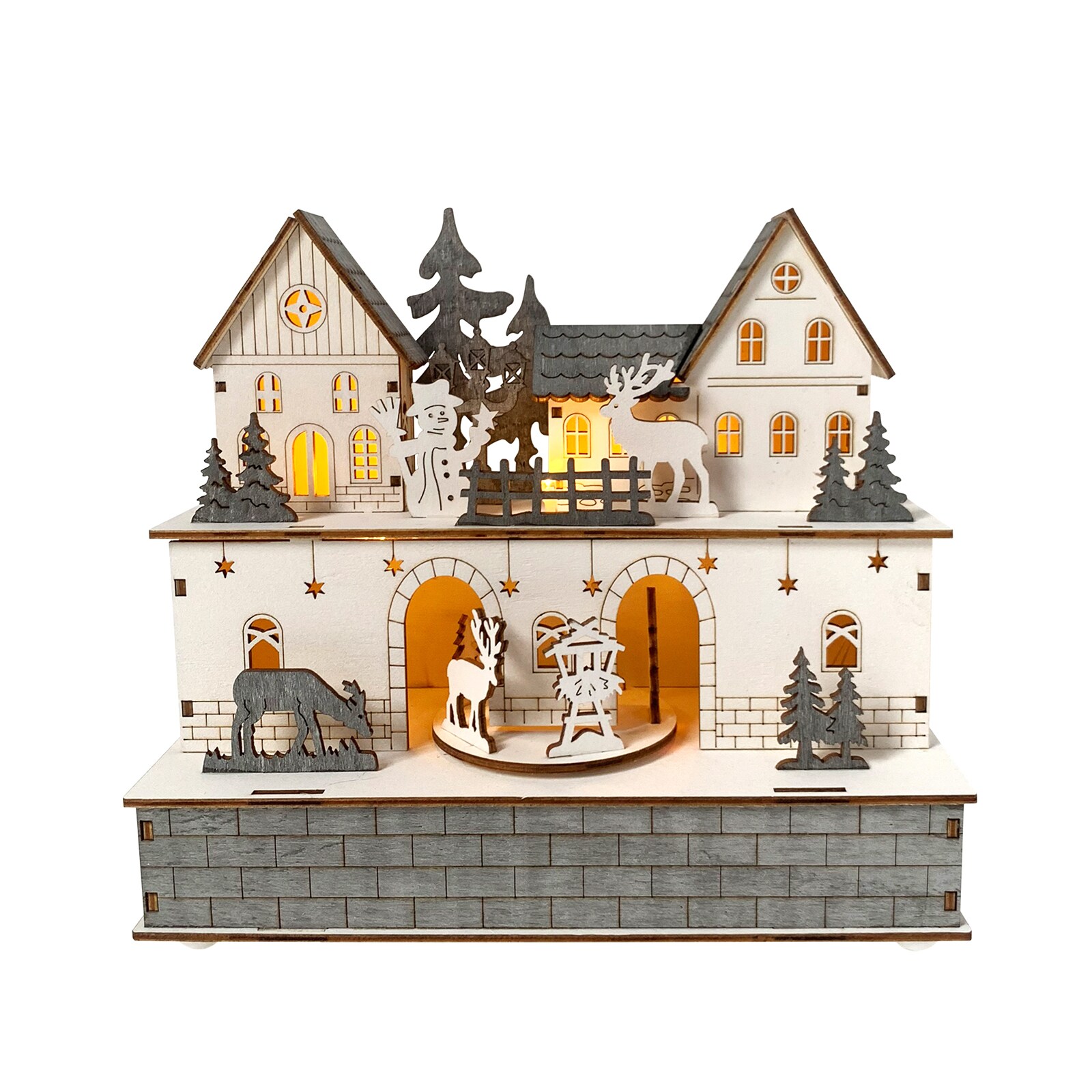 HTI-Living Beleuchtete Weihnachtsszene mit beweglichen Figuren | 04255701927842