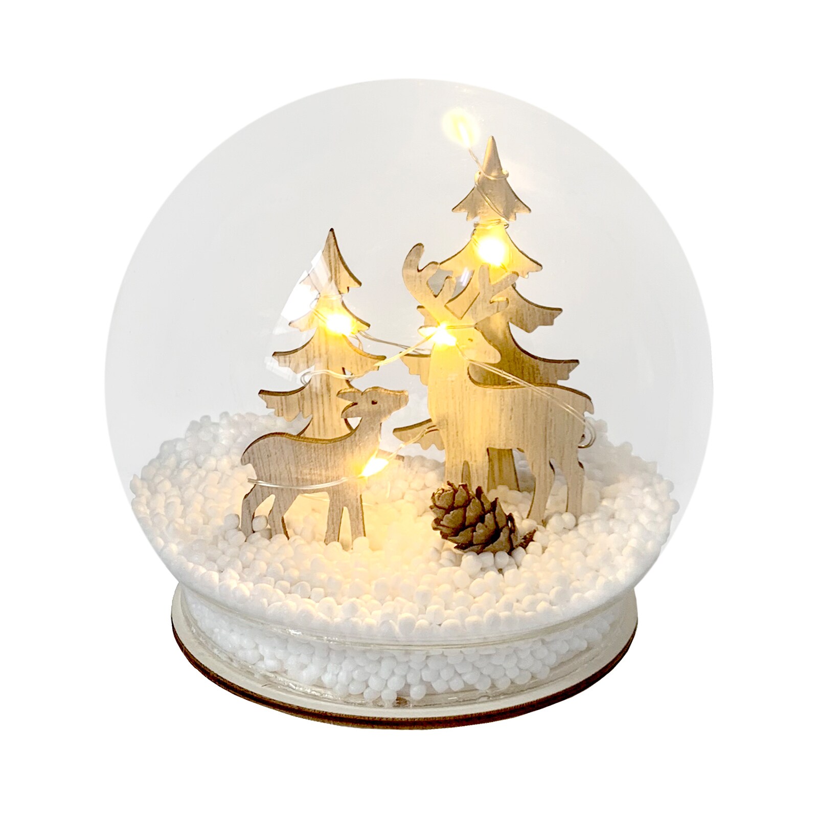 HTI-Living Beleuchtete Schneekugel mit Rehen | 04255701927859