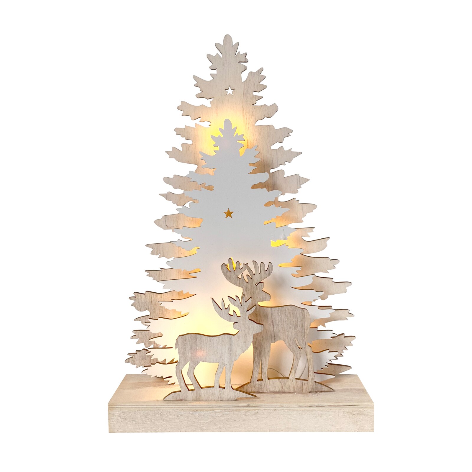 HTI-Living Beleuchtete Weihnachtsszene Rehe im Winterwald | 04255701927873