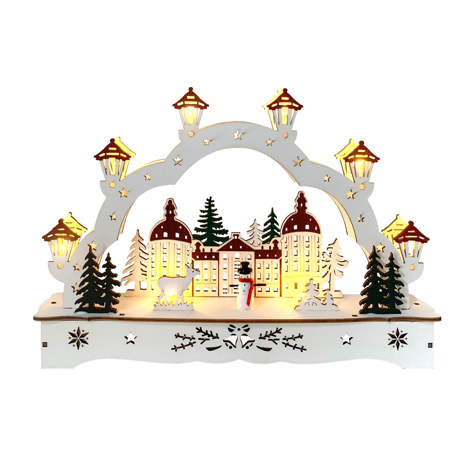 HTI-Living Lichterbogen in modernem Wei&szlig; Winterschloss - Bild 1