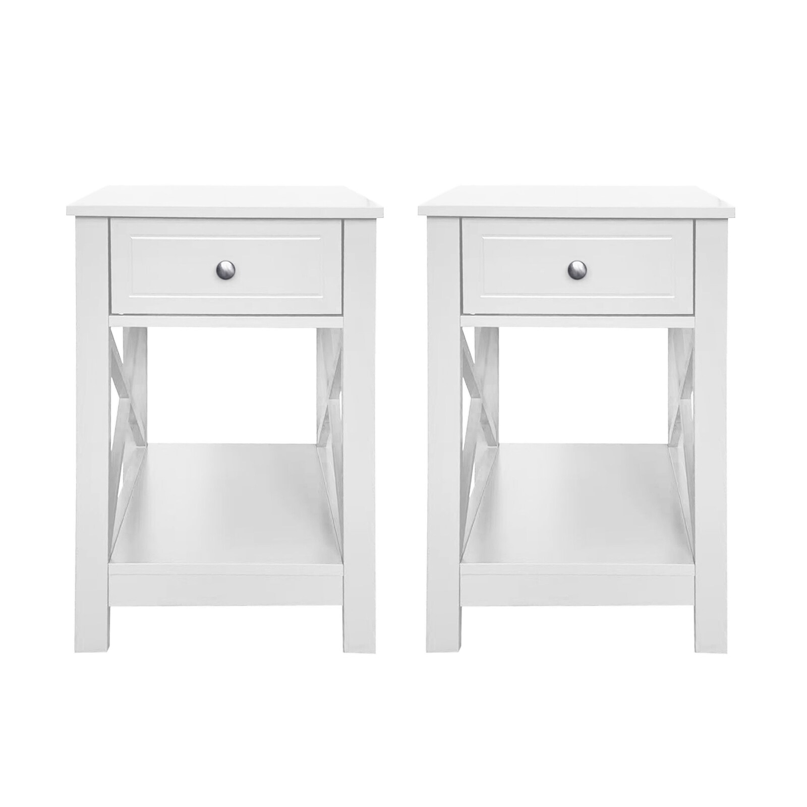 HTI-Living Nachttisch Hayet Wei&szlig; 2er-Set - Bild 1