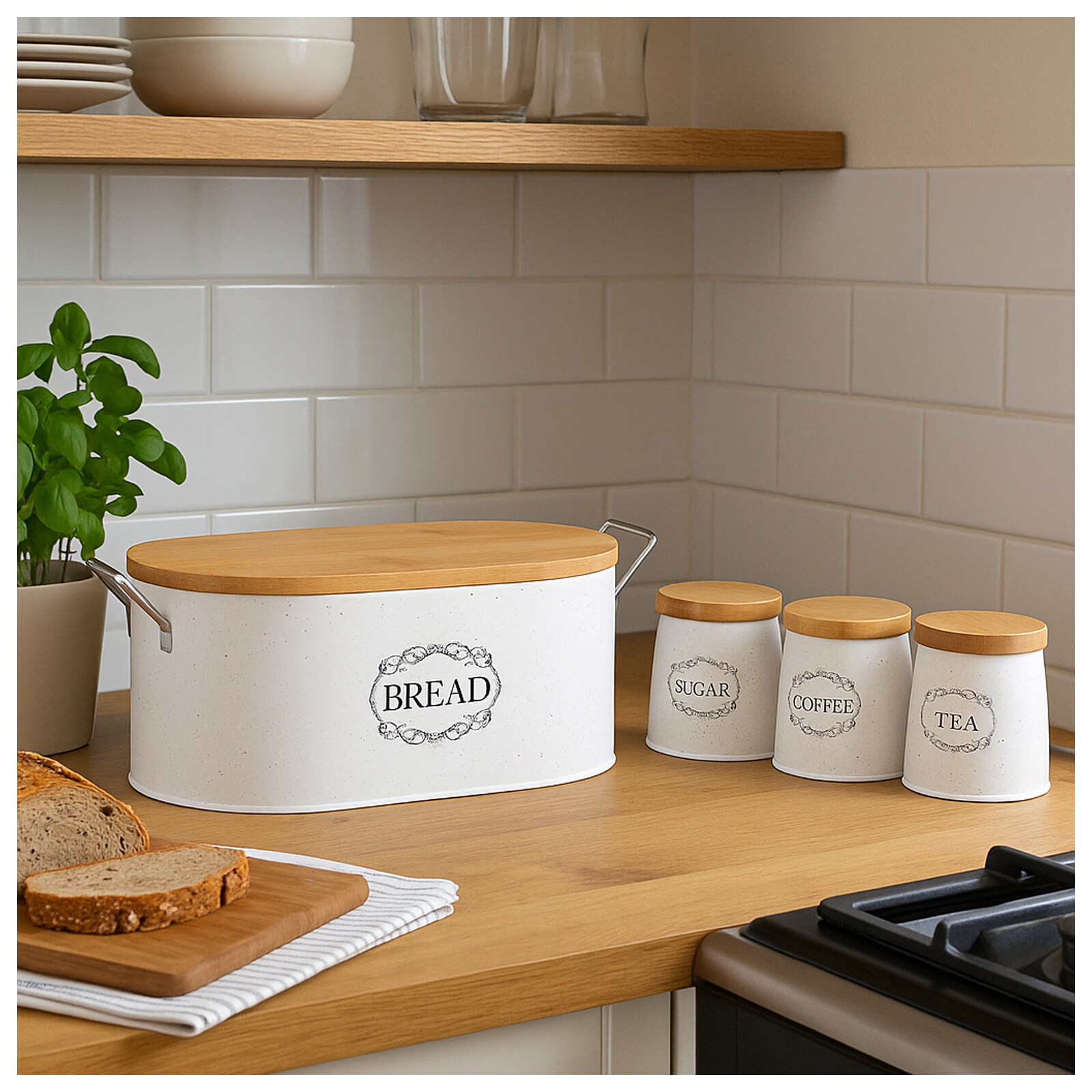 neuetischkultur Brot-, Kaffee-, Tee- und Zuckervorratsdose 4-teiliges Set - Bild 1