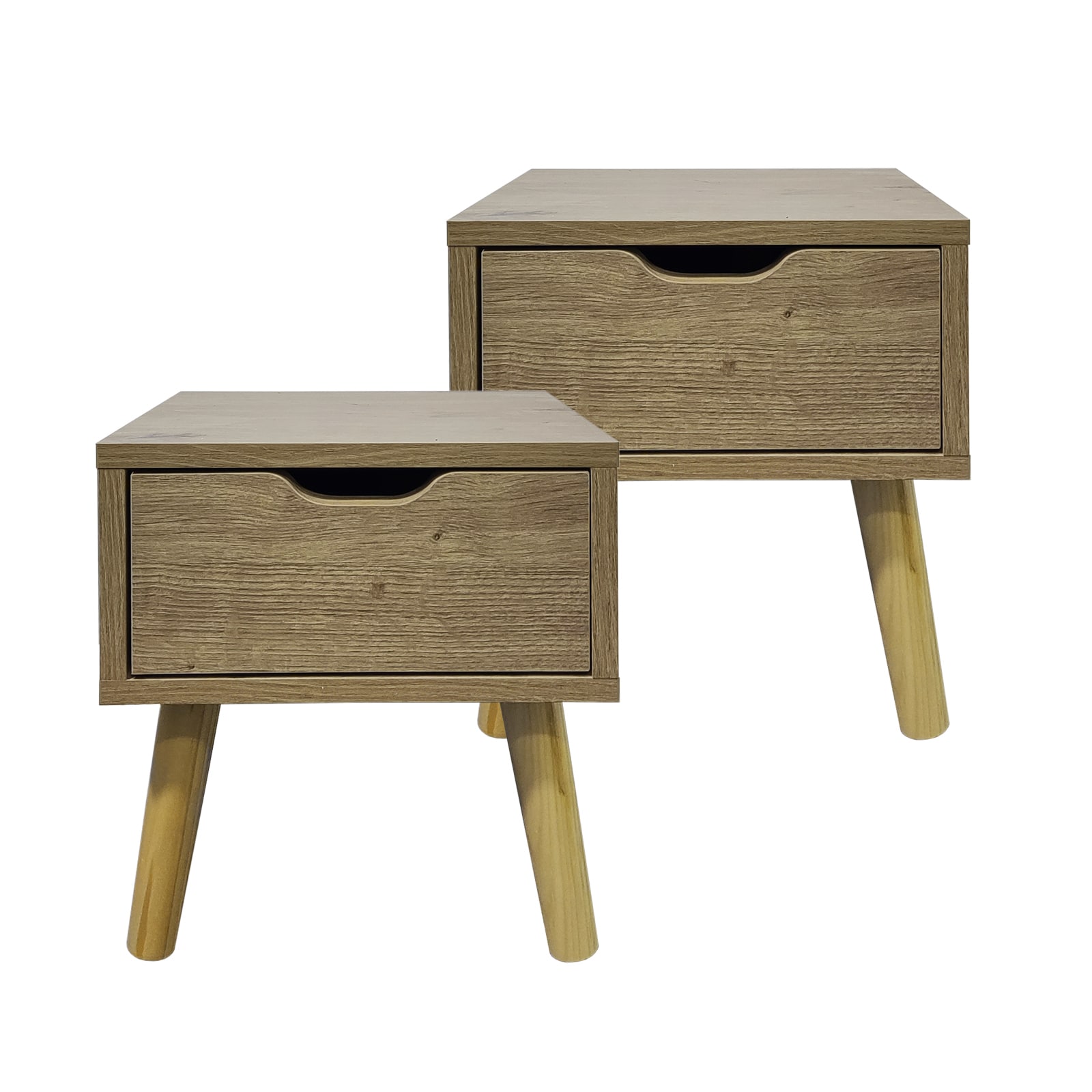 HTI-Living Nachttisch 1 Schublade 2er-Set Thekla Artisaneiche - Bild 1