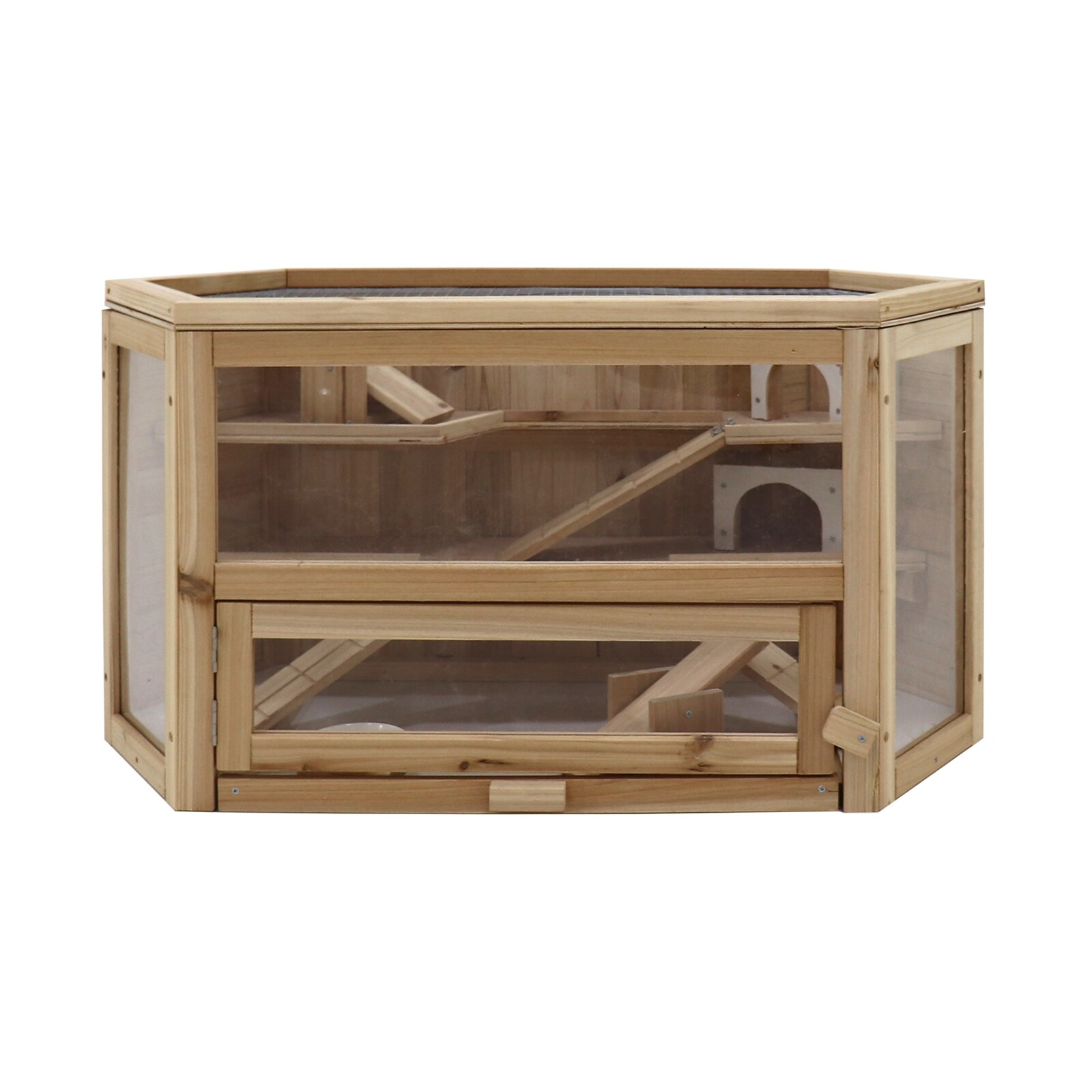 HTI-Living Hamsterkäfig aus Holz und Plexiglas Natur Pur für Ihren kleinen Nager | 04255701930316