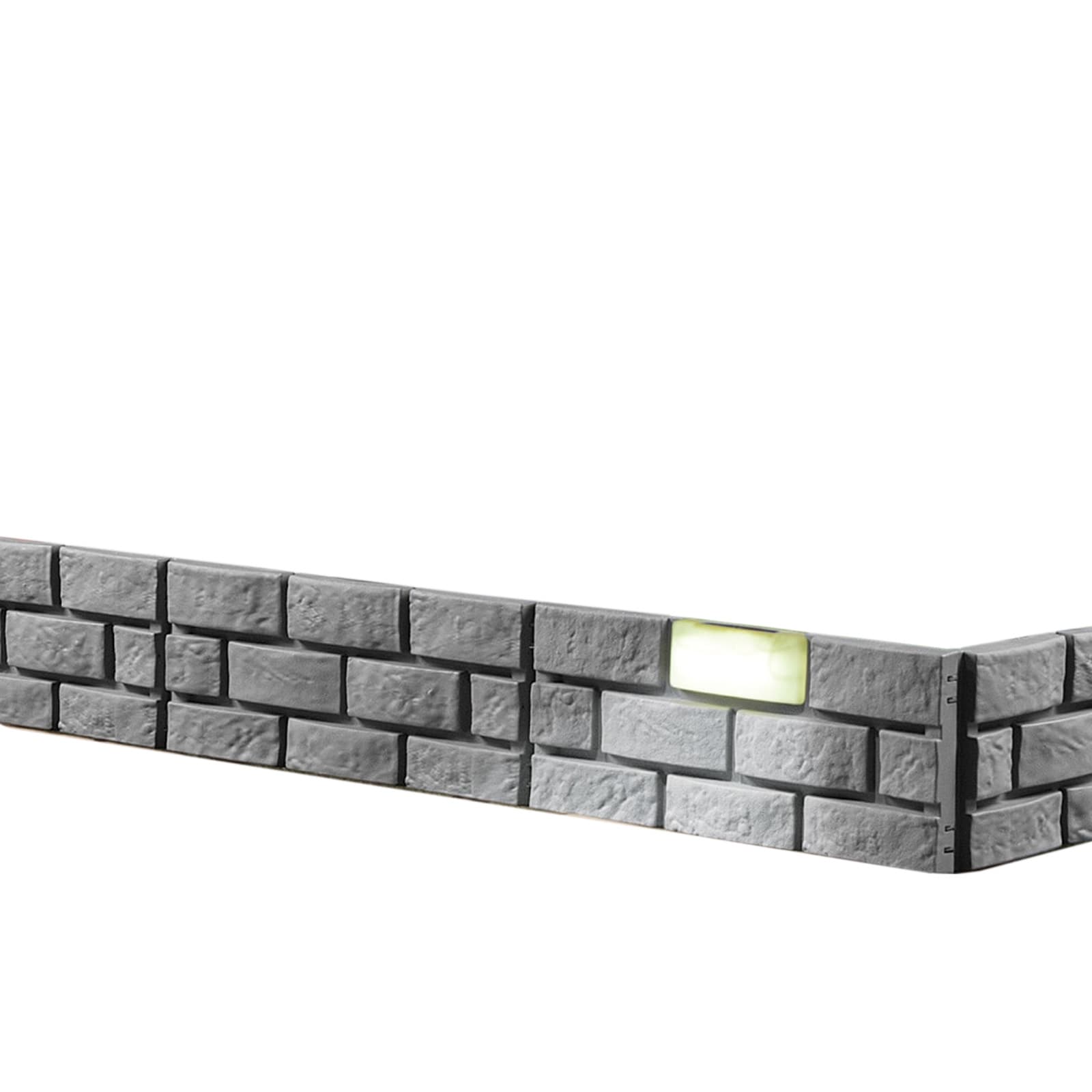 HTI-Living Beeteinfassung L&auml;nge 870 cm Ziegelsteinoptik Grau 