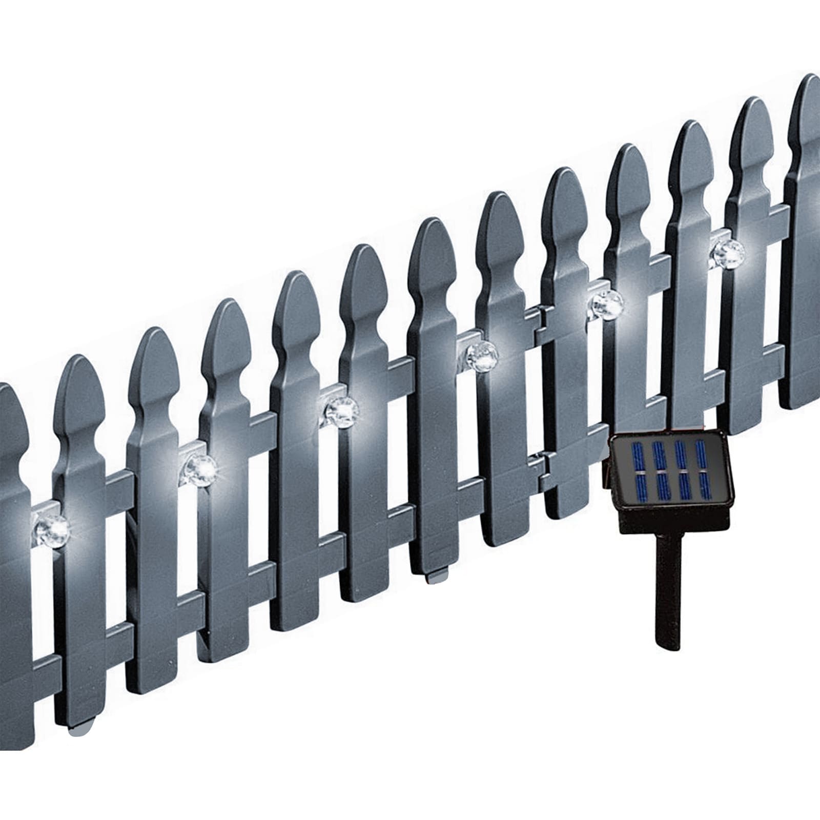 HTI-Living Beeteinfassung L&auml;nge 900 cm Zaun Grau 
