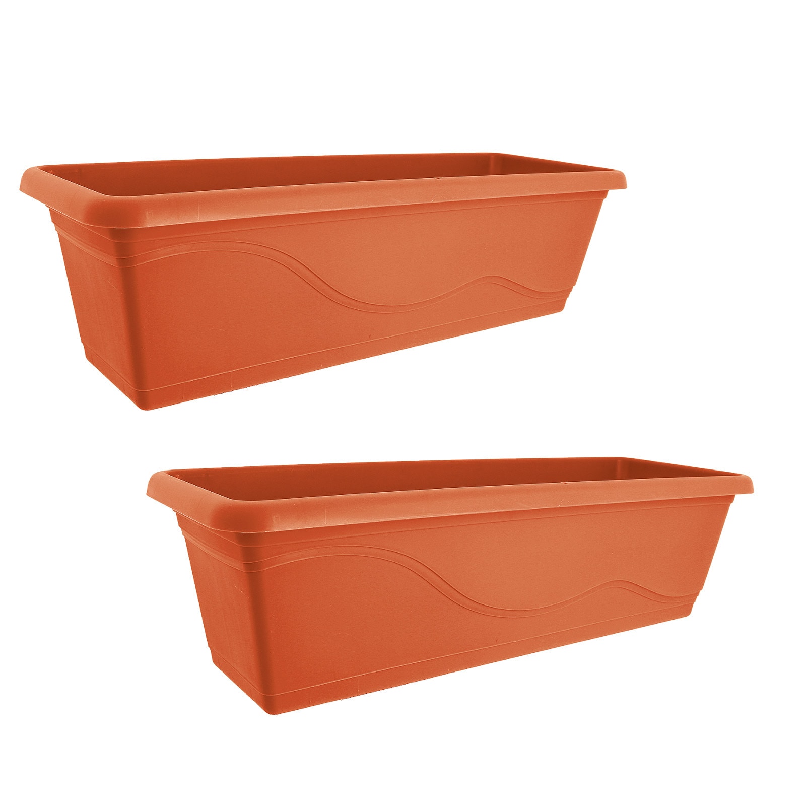 HTI-Living Blumenkasten mit Wasserspeicher 60cm 2er Set Terracotta - Bild 1