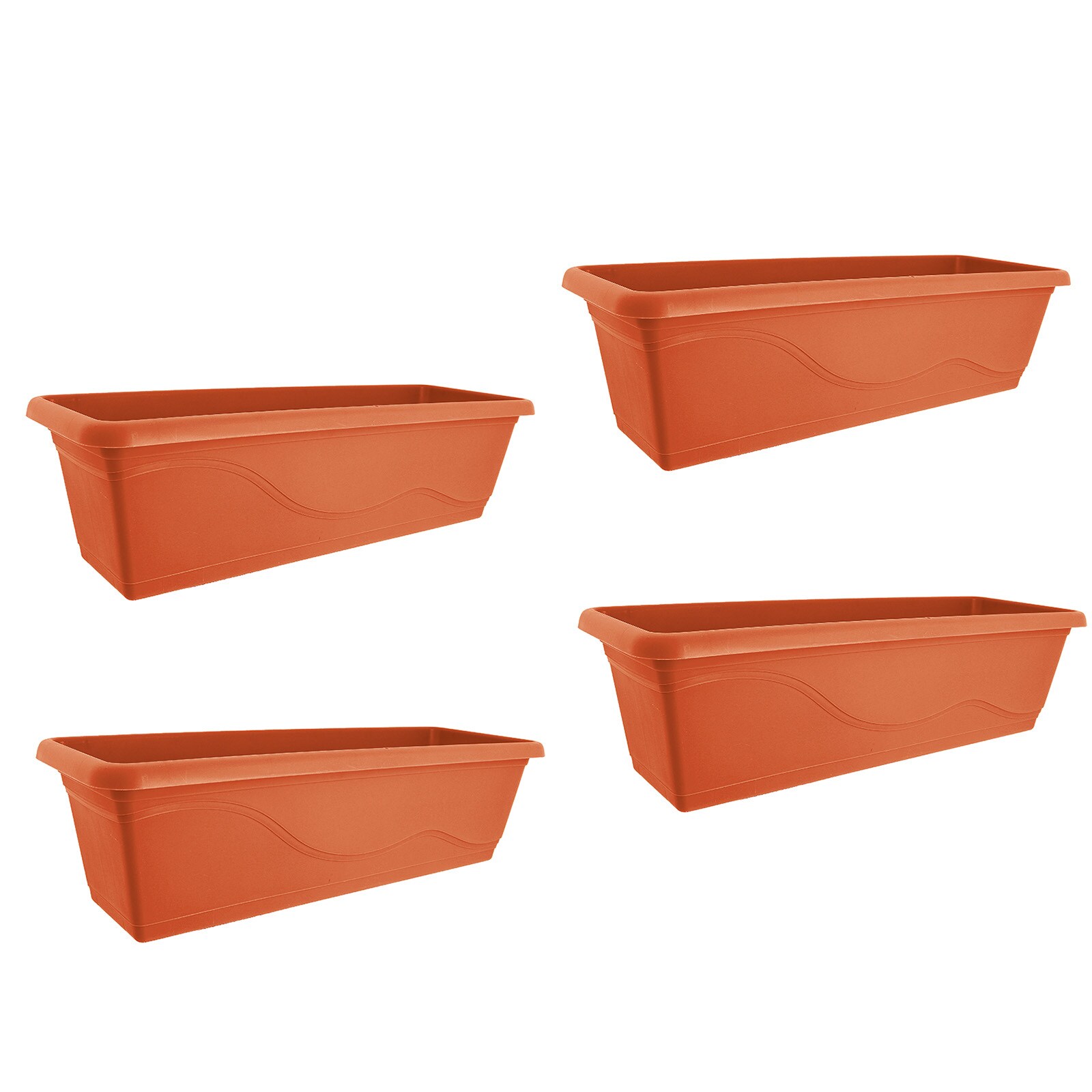 HTI-Living Blumenkasten mit Wasserspeicher 60 cm 4er Set Terracotta | 04255701930804