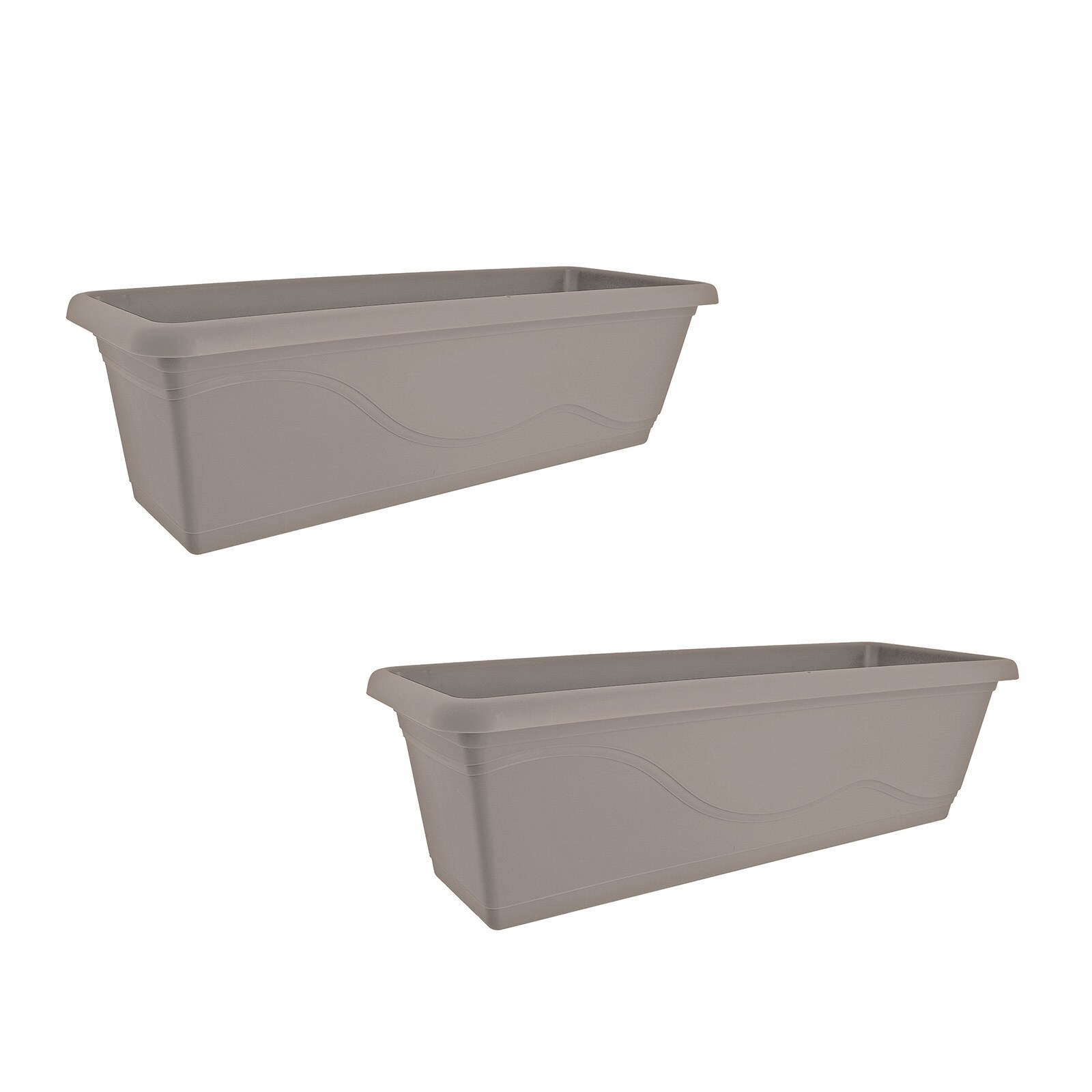 HTI-Living Blumenkasten mit Wasserspeicher 60 cm 2er Set Taupe - Bild 1