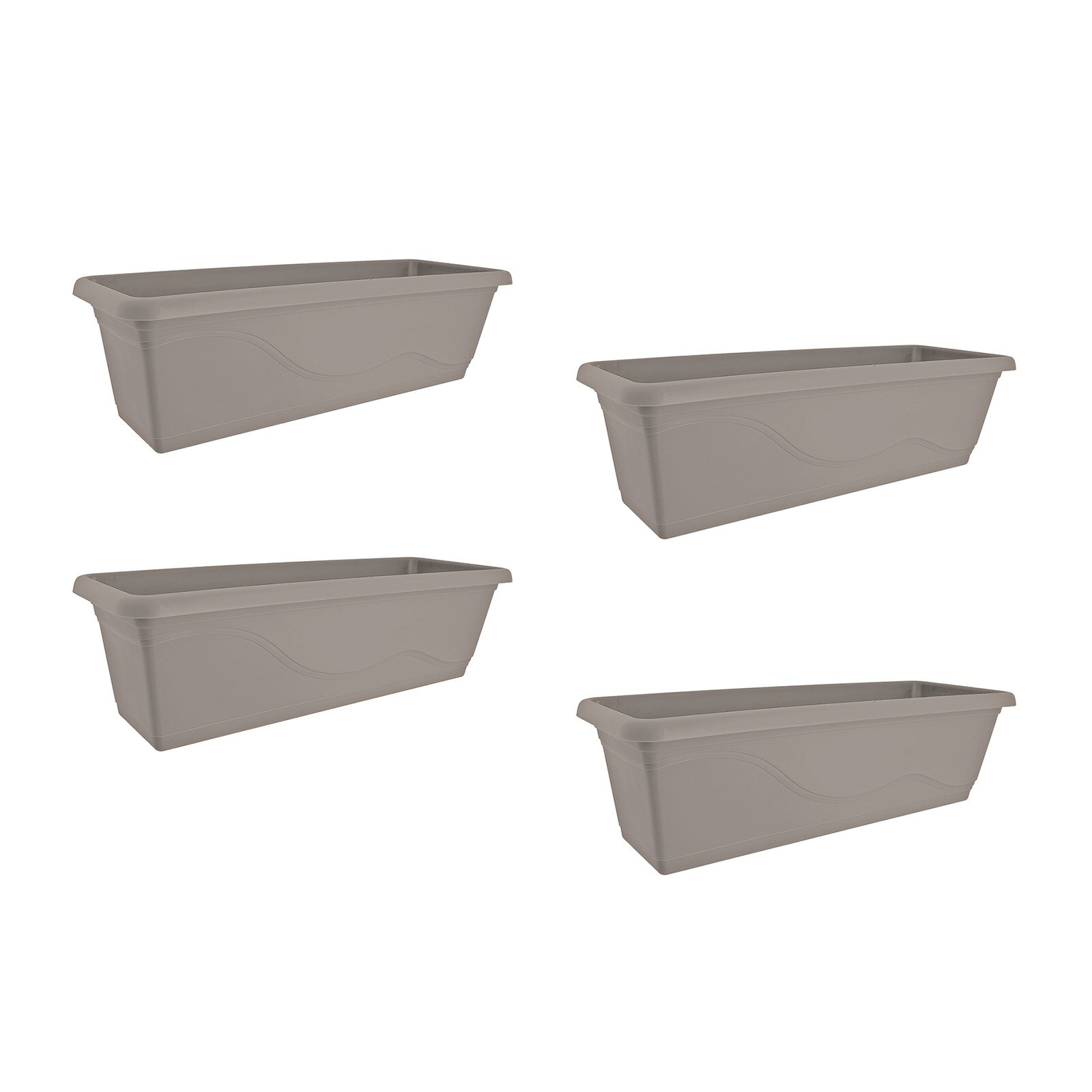 HTI-Living Blumenkasten mit Wasserspeicher 60 cm 4er Set Taupe - Bild 1