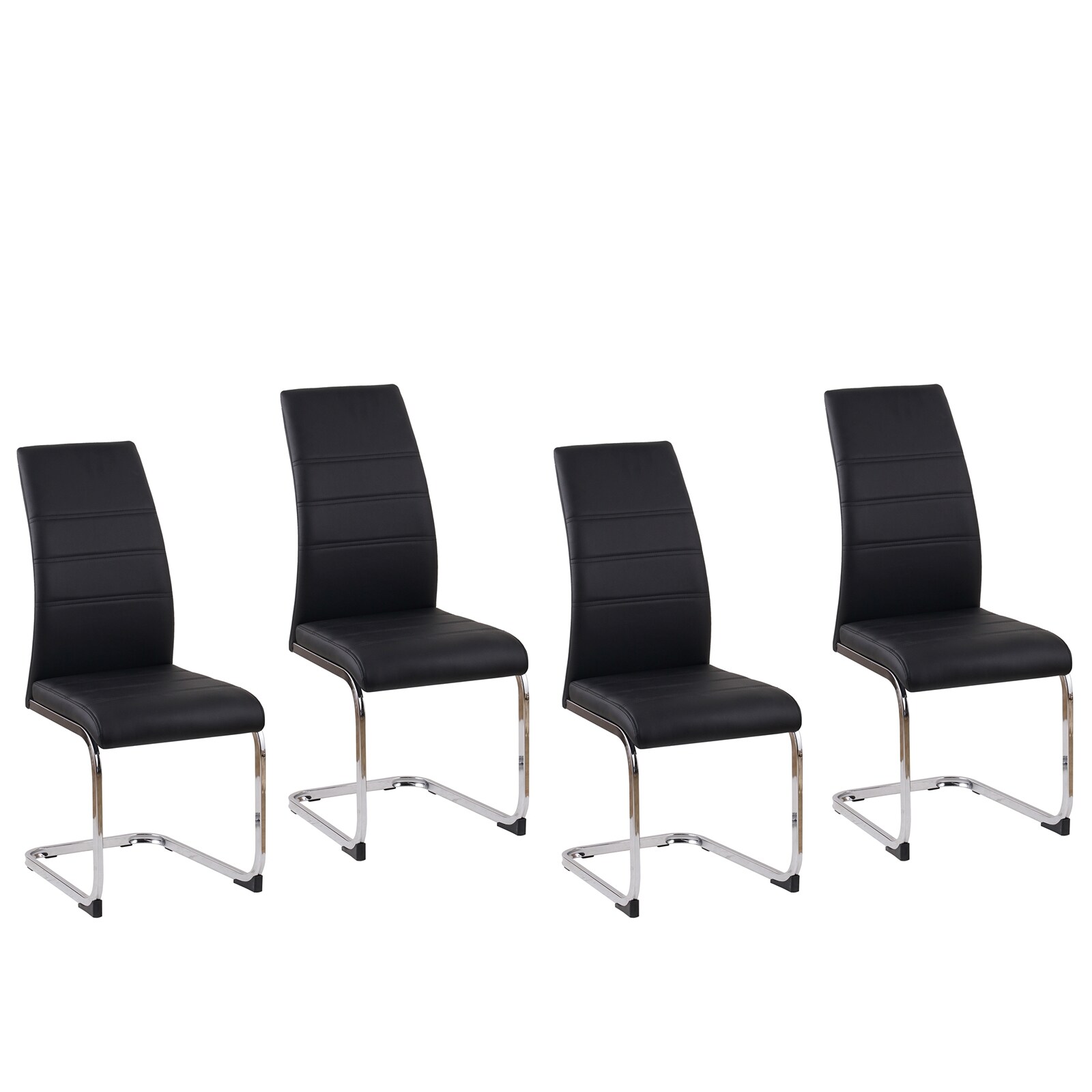 HTI-Living Esszimmerstuhl SallyC Kunstleder 4er-Set Schwarz