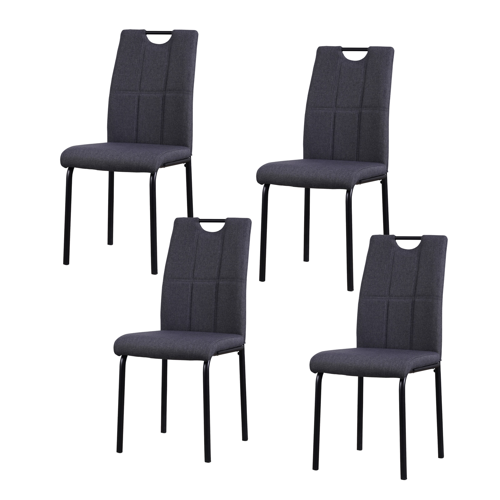 HTI-Living Esszimmerstuhl Denton Webstoff Grau 4er-Set - Bild 1