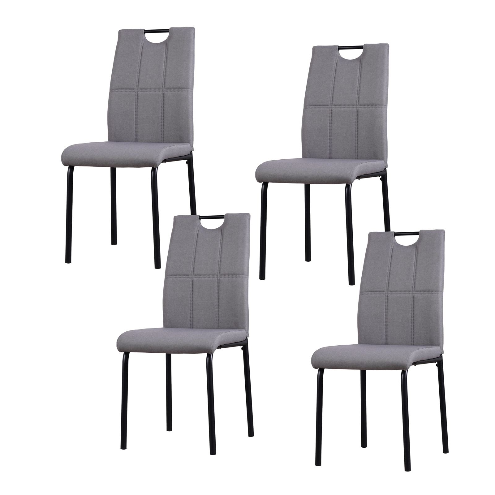 HTI-Living Esszimmerstuhl Denton Webstoff Hellgrau 4er-Set - Bild 1