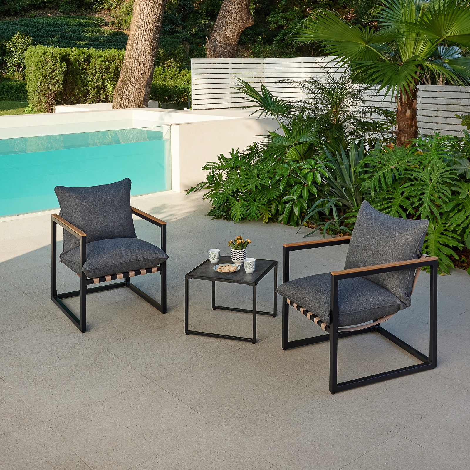 HTI-Living Gartensitzgruppe 2 St&uuml;hle und Tisch - Bild 1