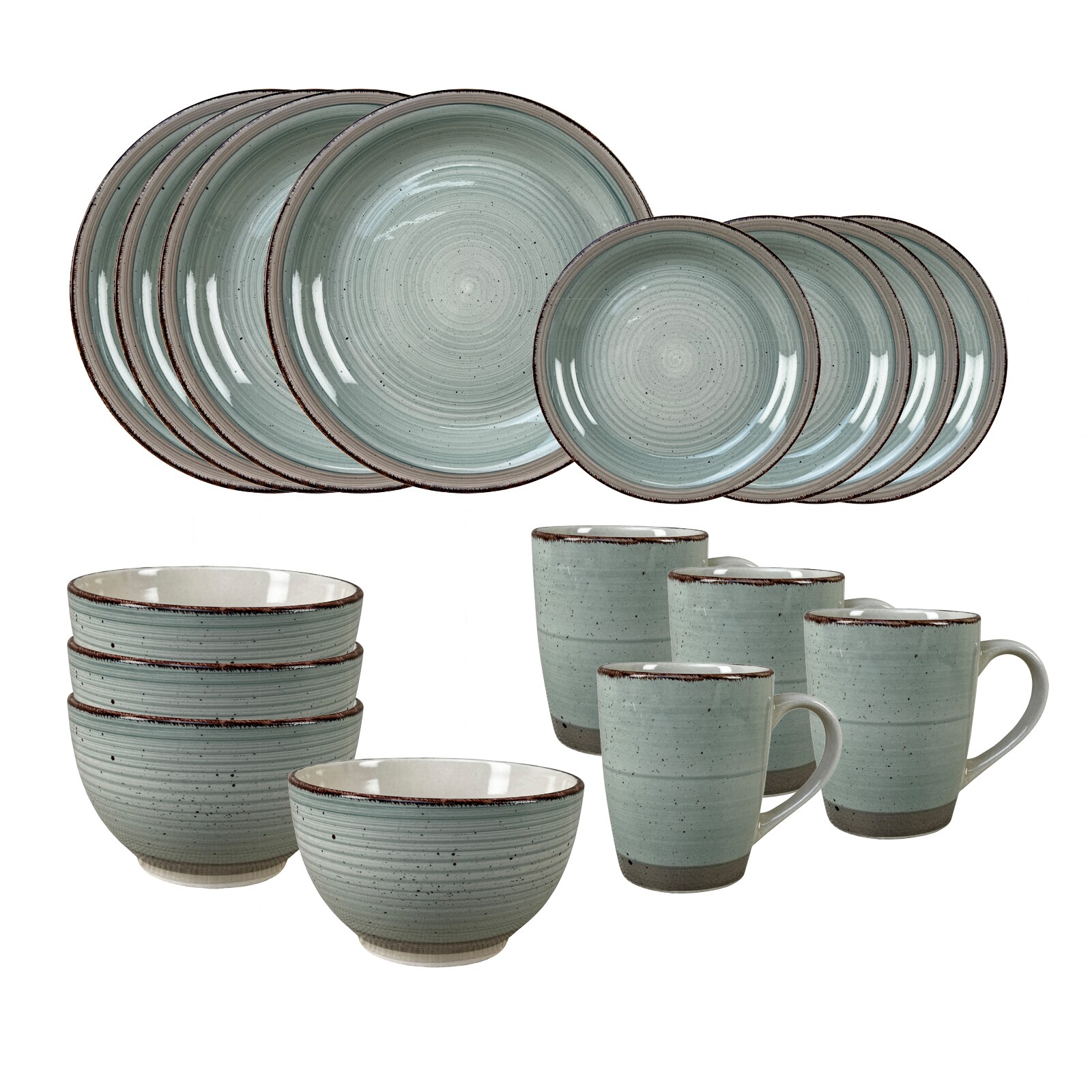 NTK-Collection 16-teiliges Tafelservice aus Keramik Gr&uuml;n - Bild 1