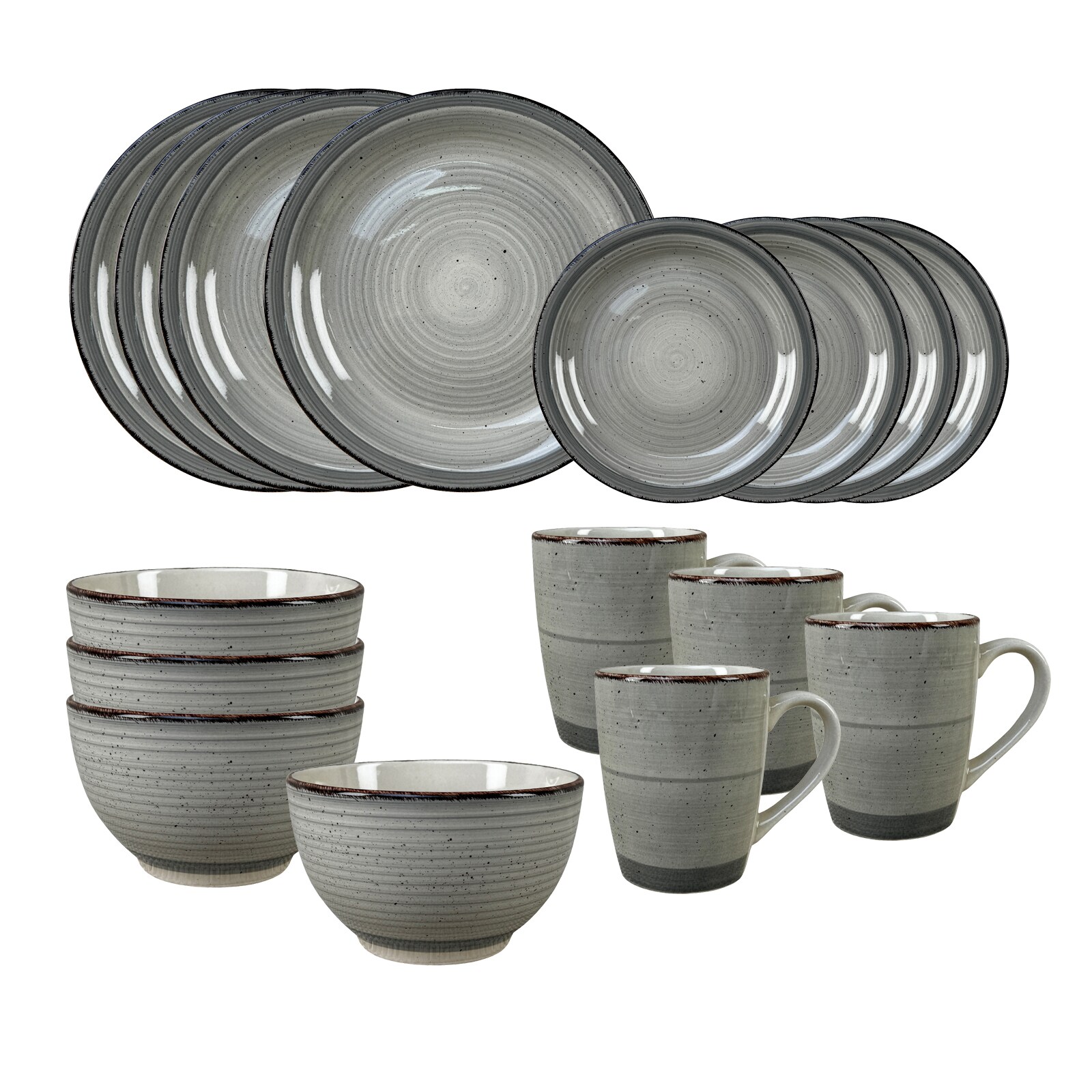 NTK-Collection 16-teiliges Tafelservice aus Keramik Grau - Bild 1