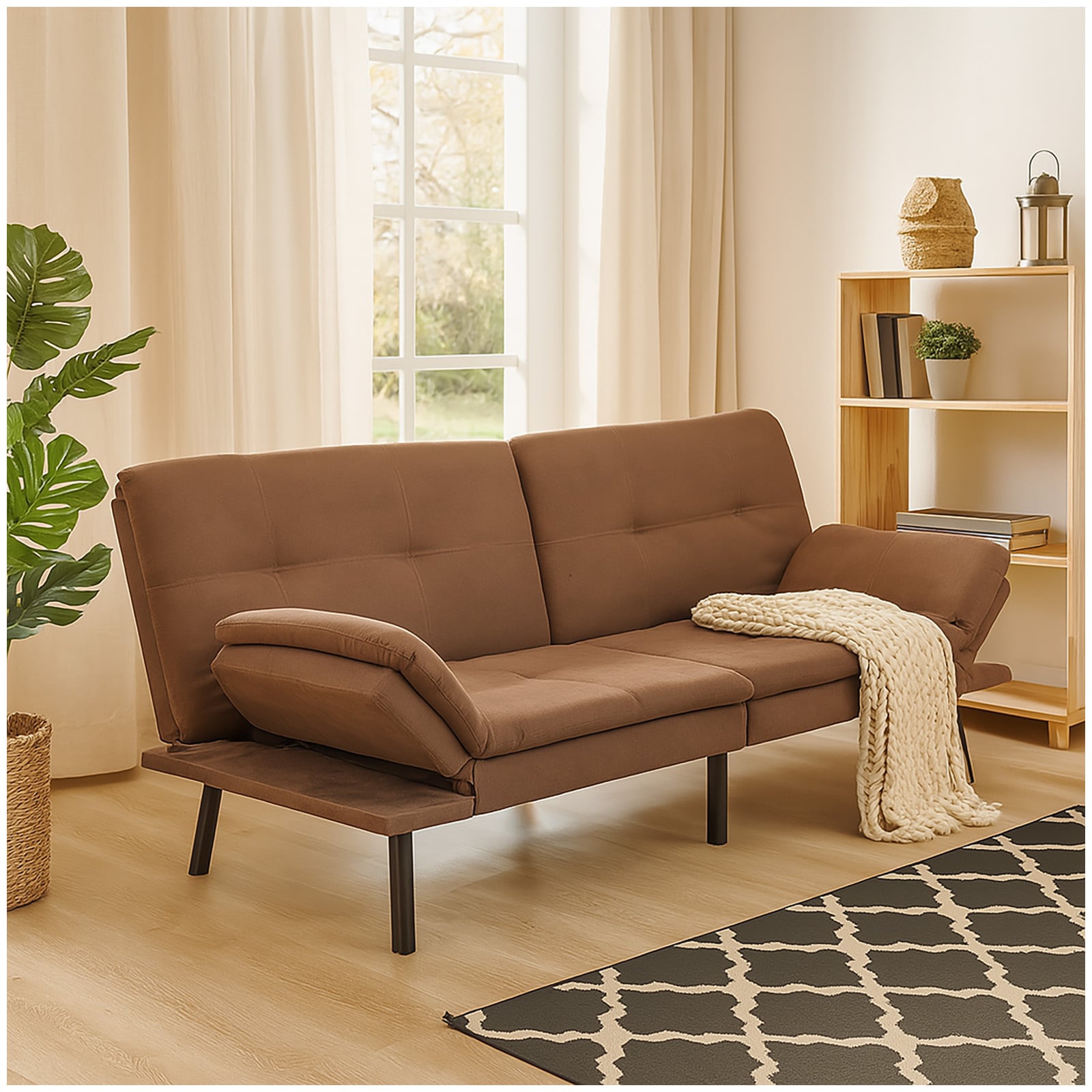 HTI-Living Sofa mit verstellbaren Armlehnen Braun - Bild 1