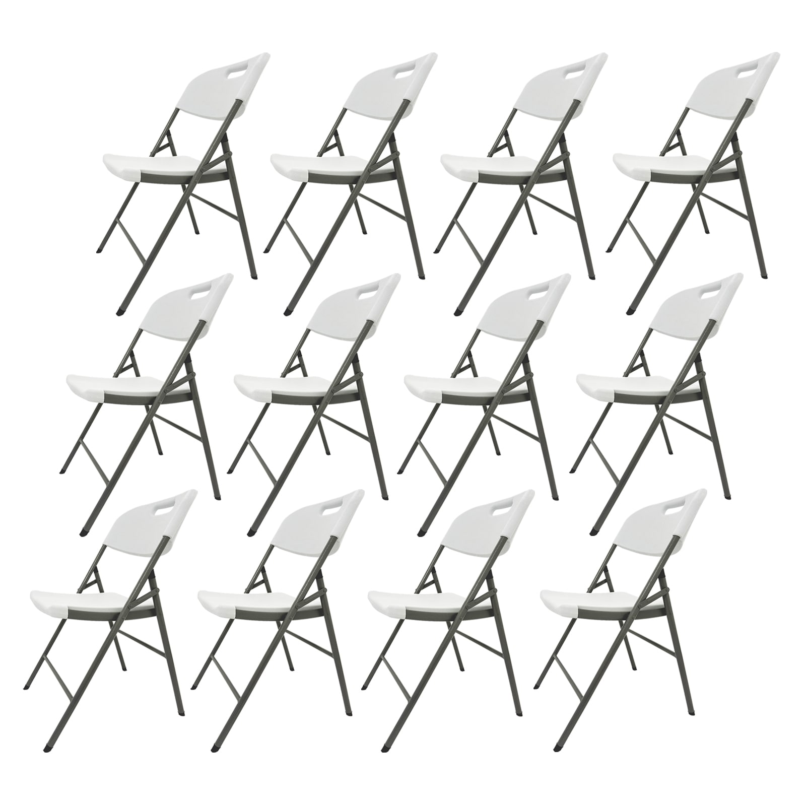 HTI-Living Klappstuhl 12 St&uuml;ck Wei&szlig; - Bild 1