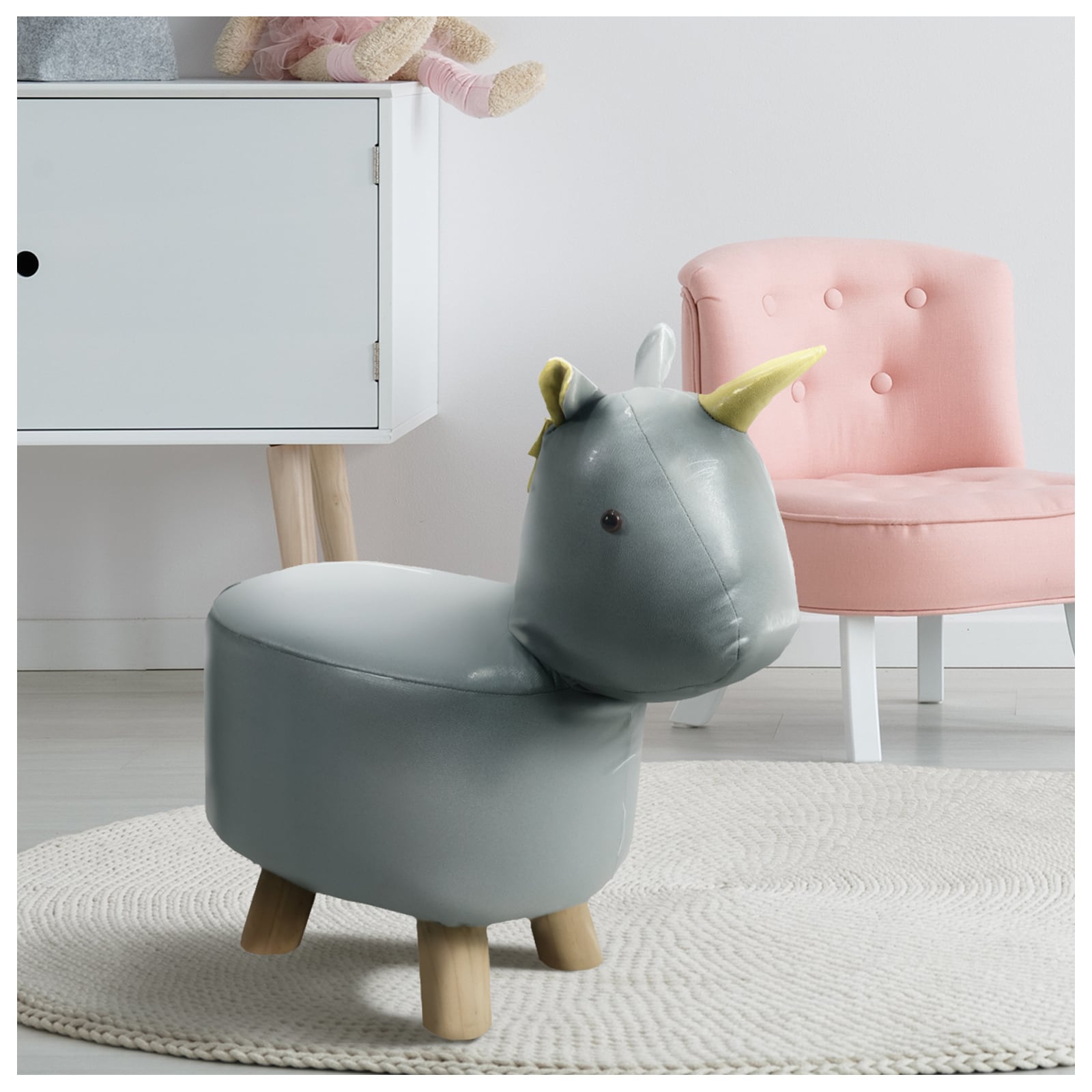 HTI-Living Hocker f&uuml;r Kinder Tiermotiv Einhorn - Bild 1