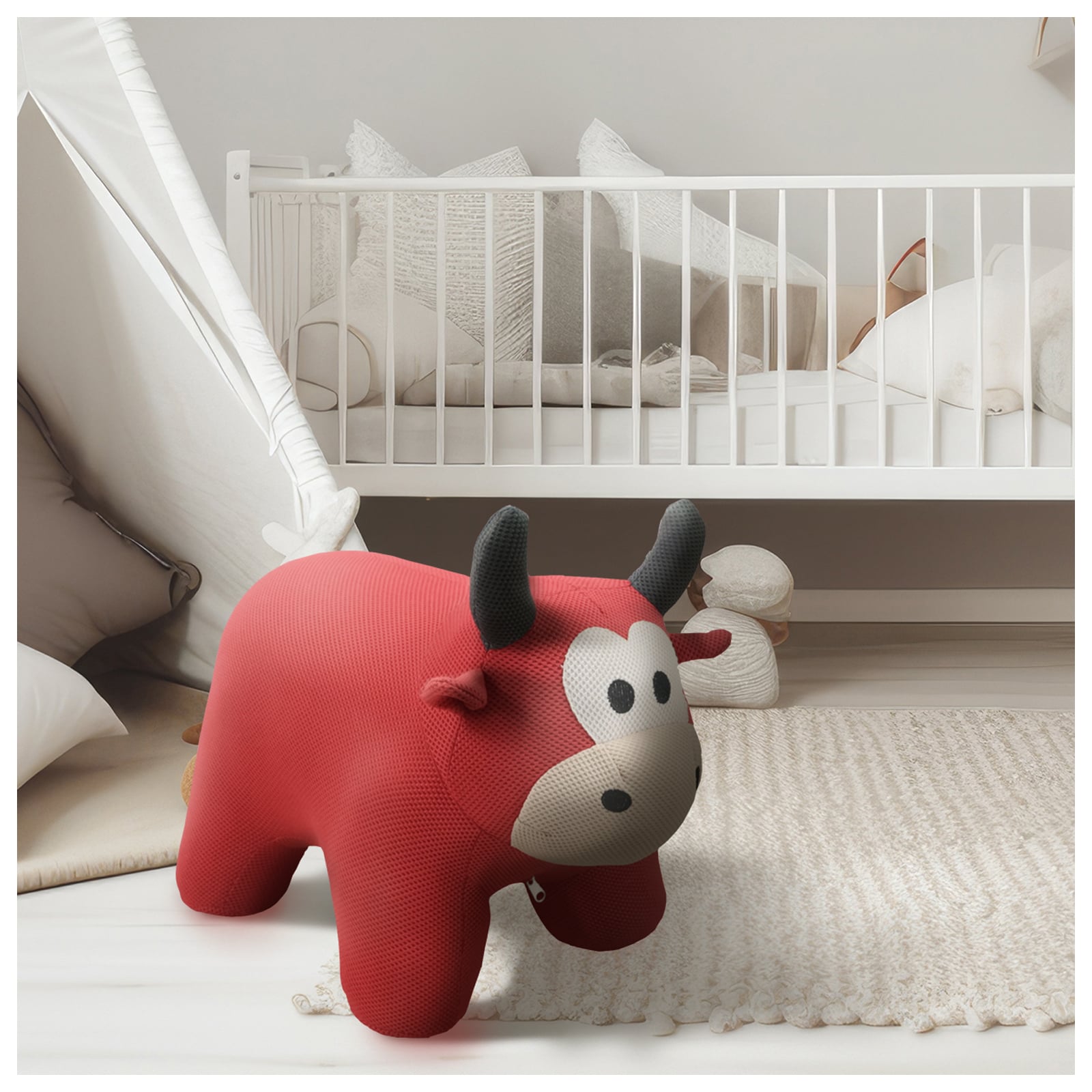 HTI-Living Hocker f&uuml;r Kinder Tiermotiv Stier - Bild 1