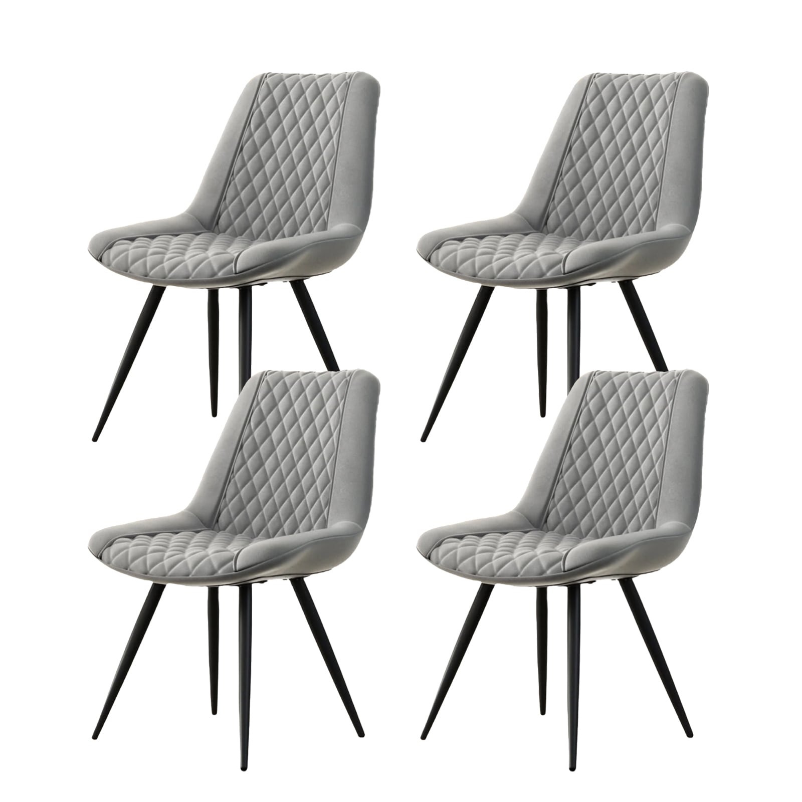 HTI-Living Esszimmerstuhl Astrid 4er-Set Kunstleder Grau - Bild 1