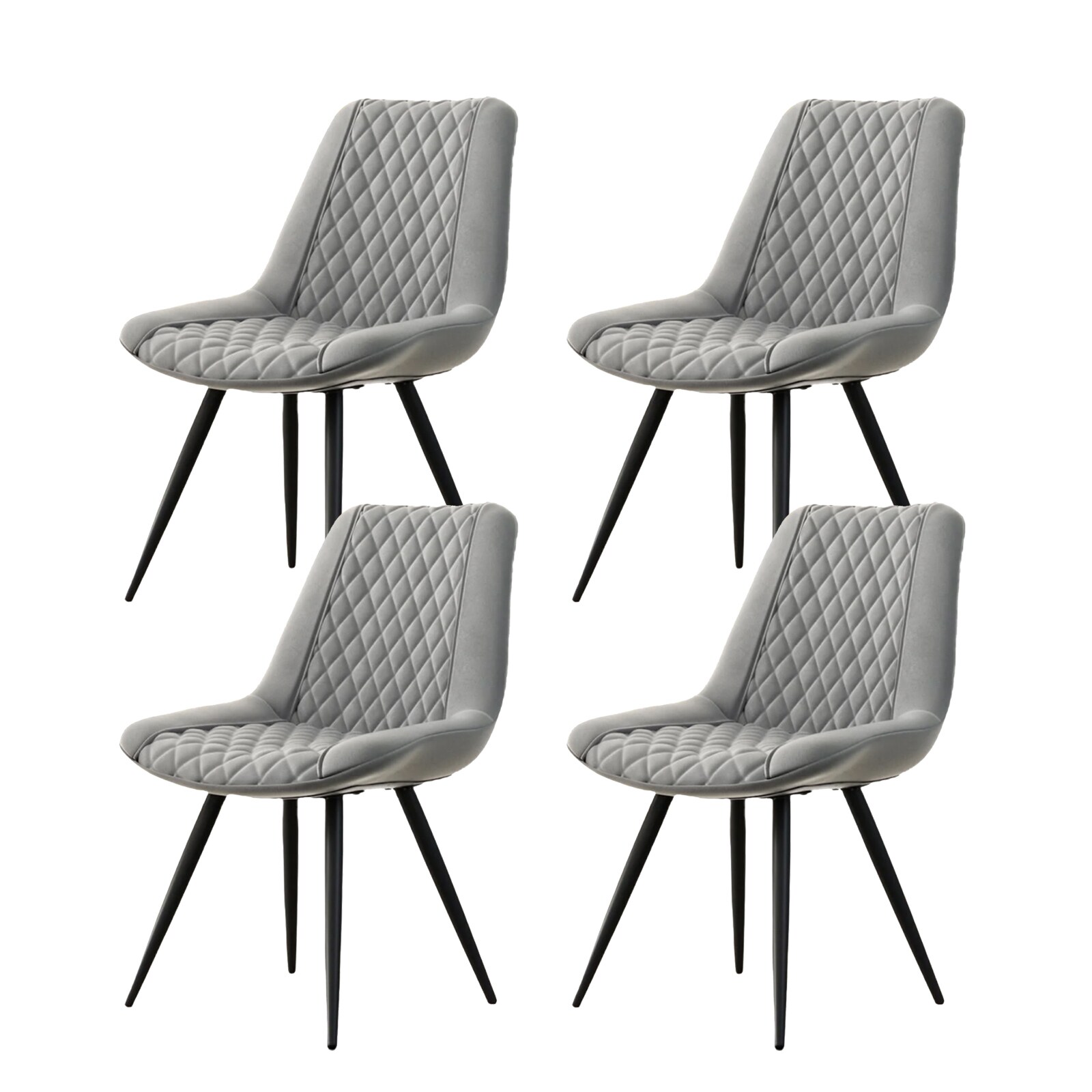 HTI-Living Esszimmerstuhl Astrid 4er-Set Kunstleder Grau