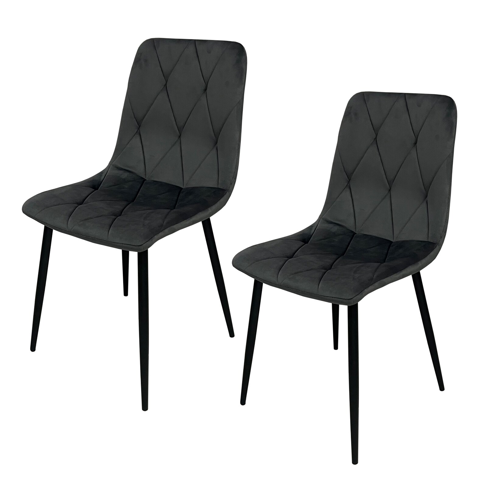 HTI-Living Stuhl Mesa Eco 2er-Set Velvet Grau