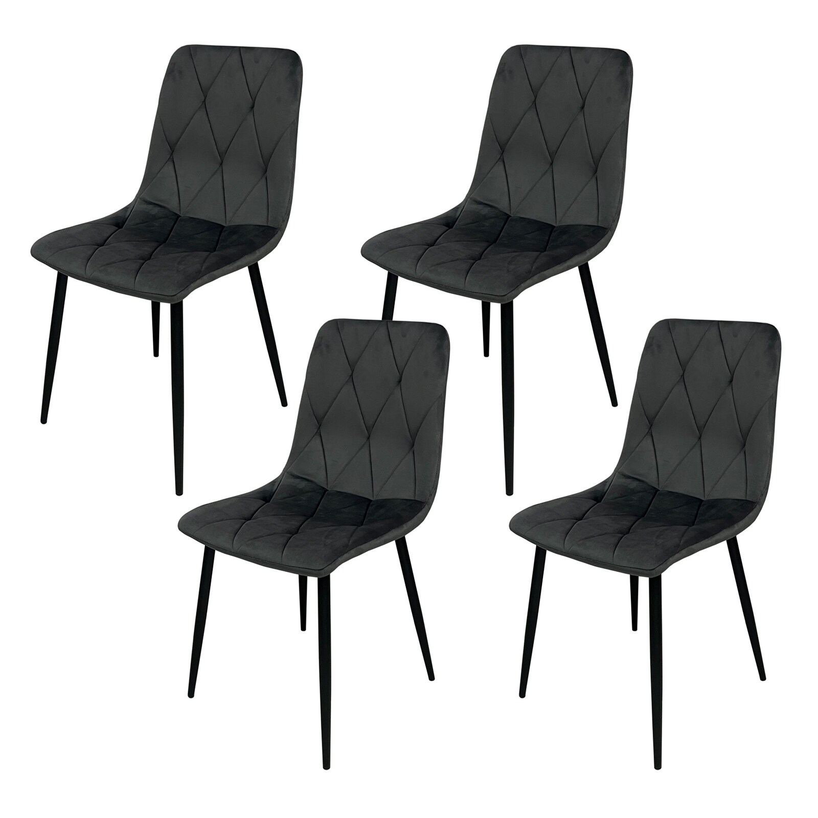 HTI-Living Stuhl Mesa Eco 4er-Set Velvet Grau