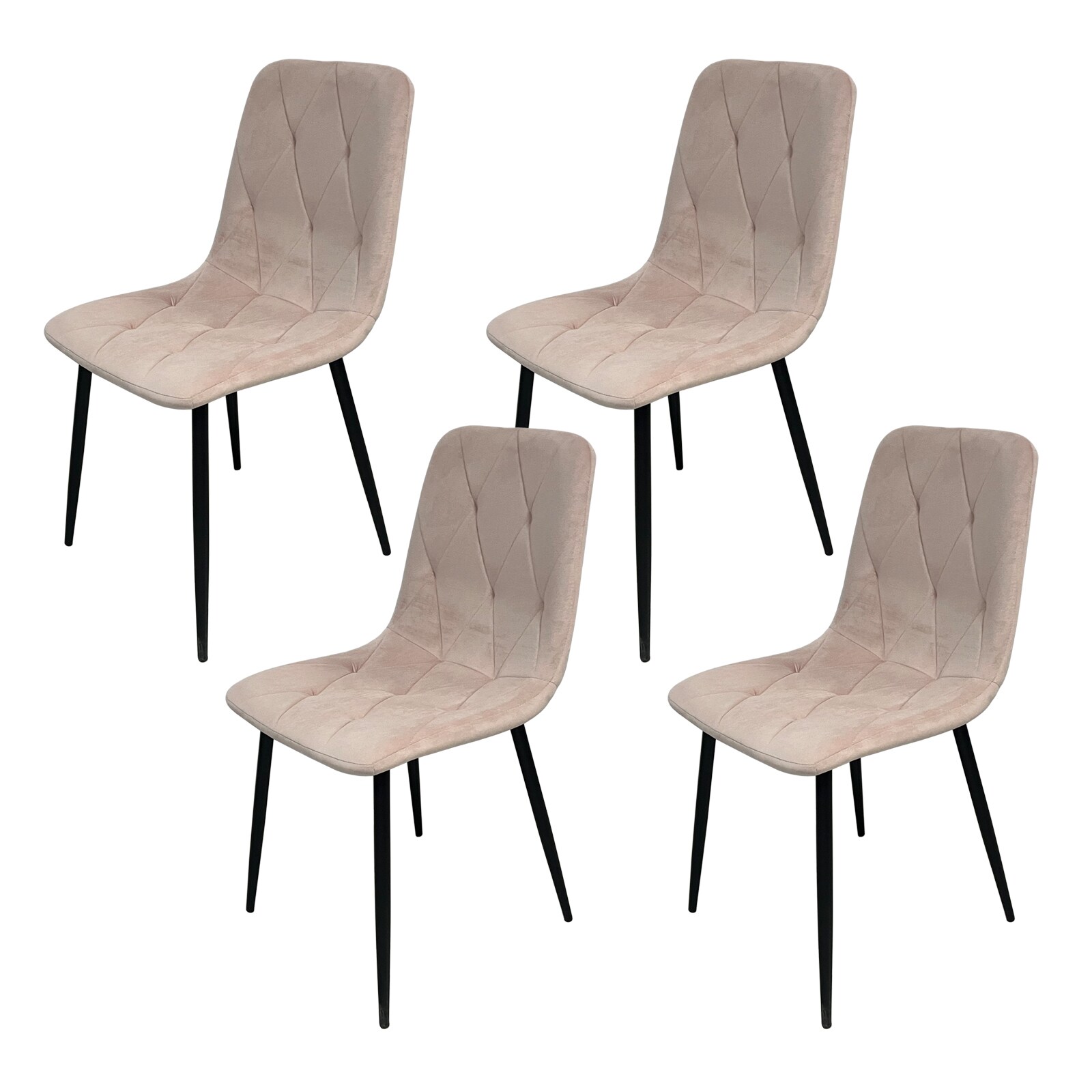 HTI-Living Stuhl Mesa Eco 4er-Set Velvet Rosa