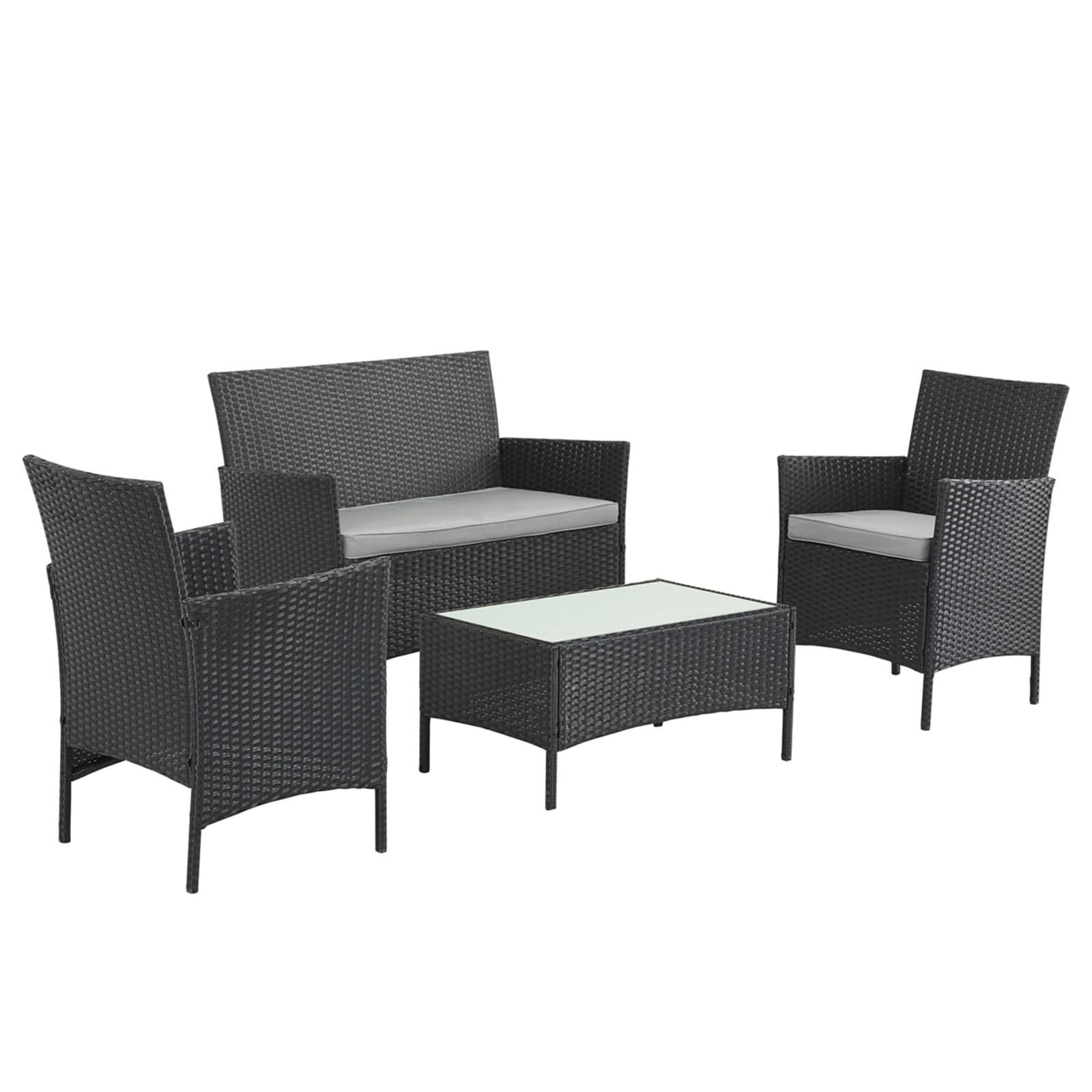 HTI-Living Outdoor M&ouml;bel Anthrazit 4-teiliges Set - Bild 1