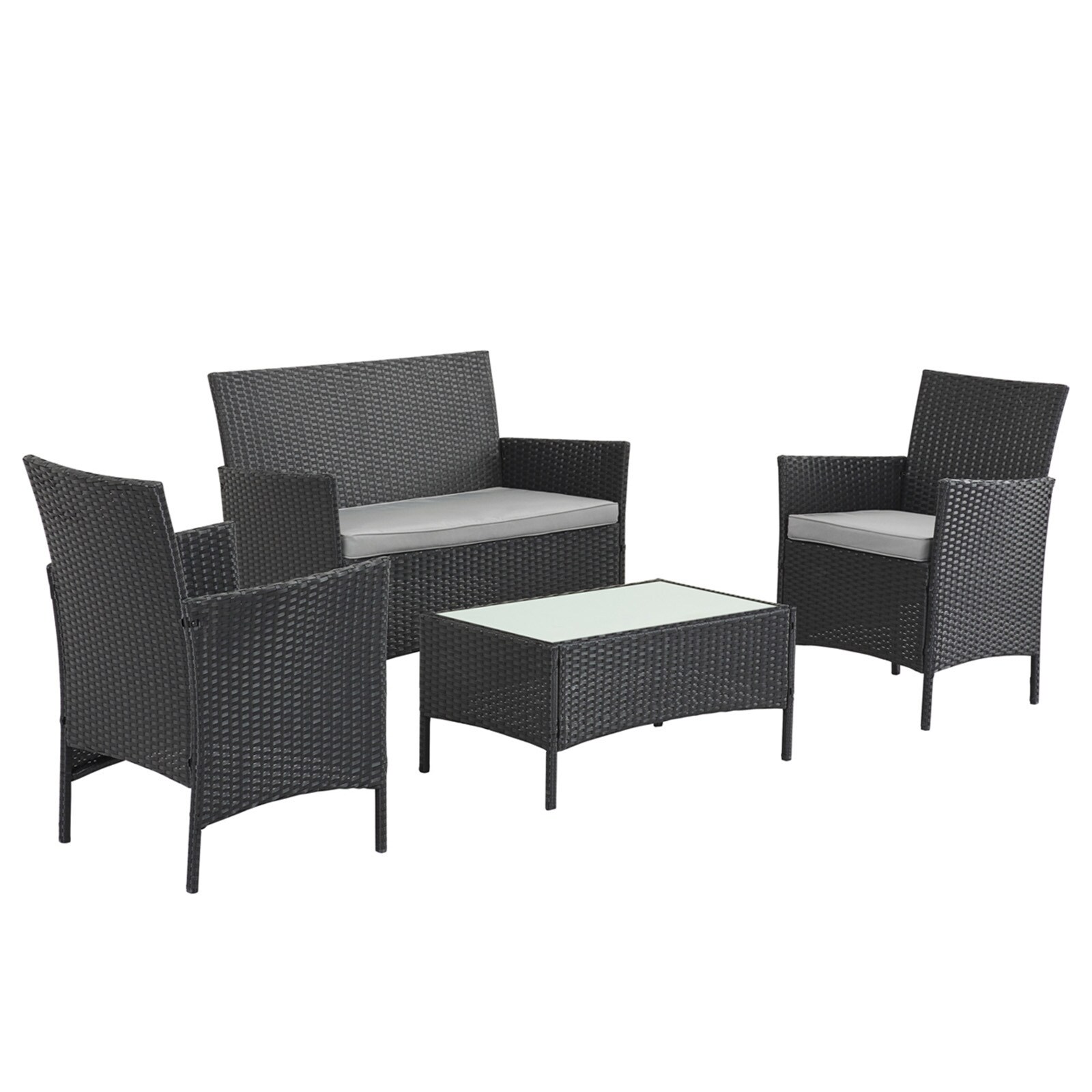 HTI-Living Outdoor Möbel Anthrazit 4-teiliges Set