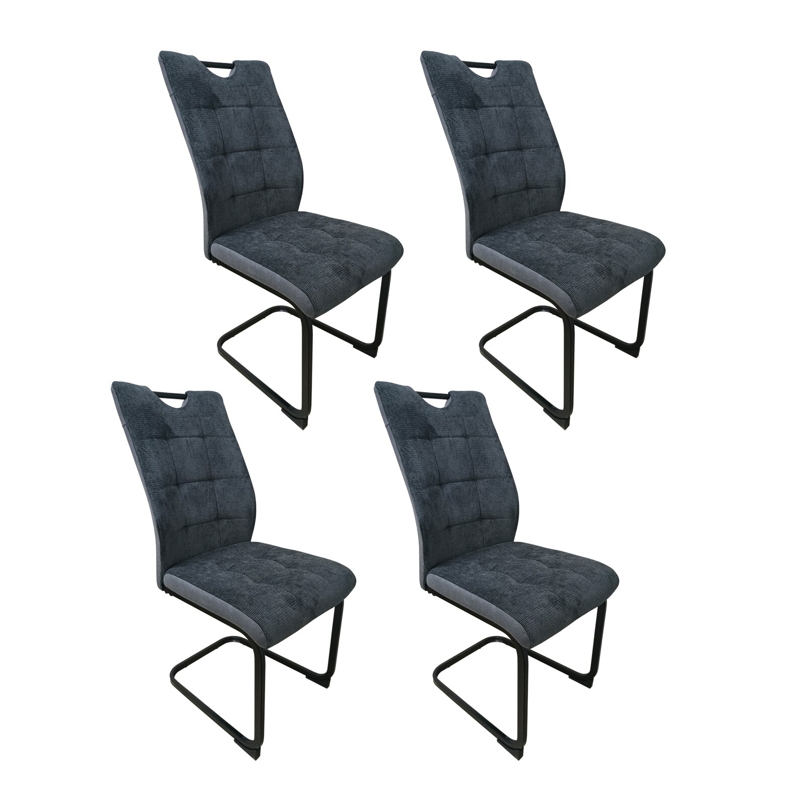 HTI-Living Schwingstuhl Mateo Grau 4er-Set