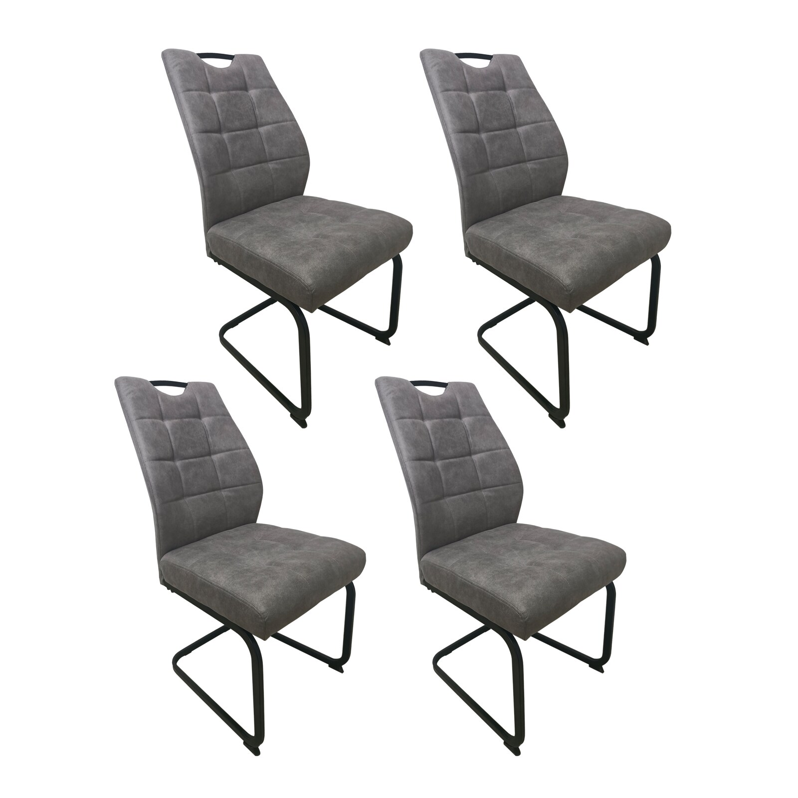 HTI-Living Schwingstuhl Marek Hellbraun 4er-Set