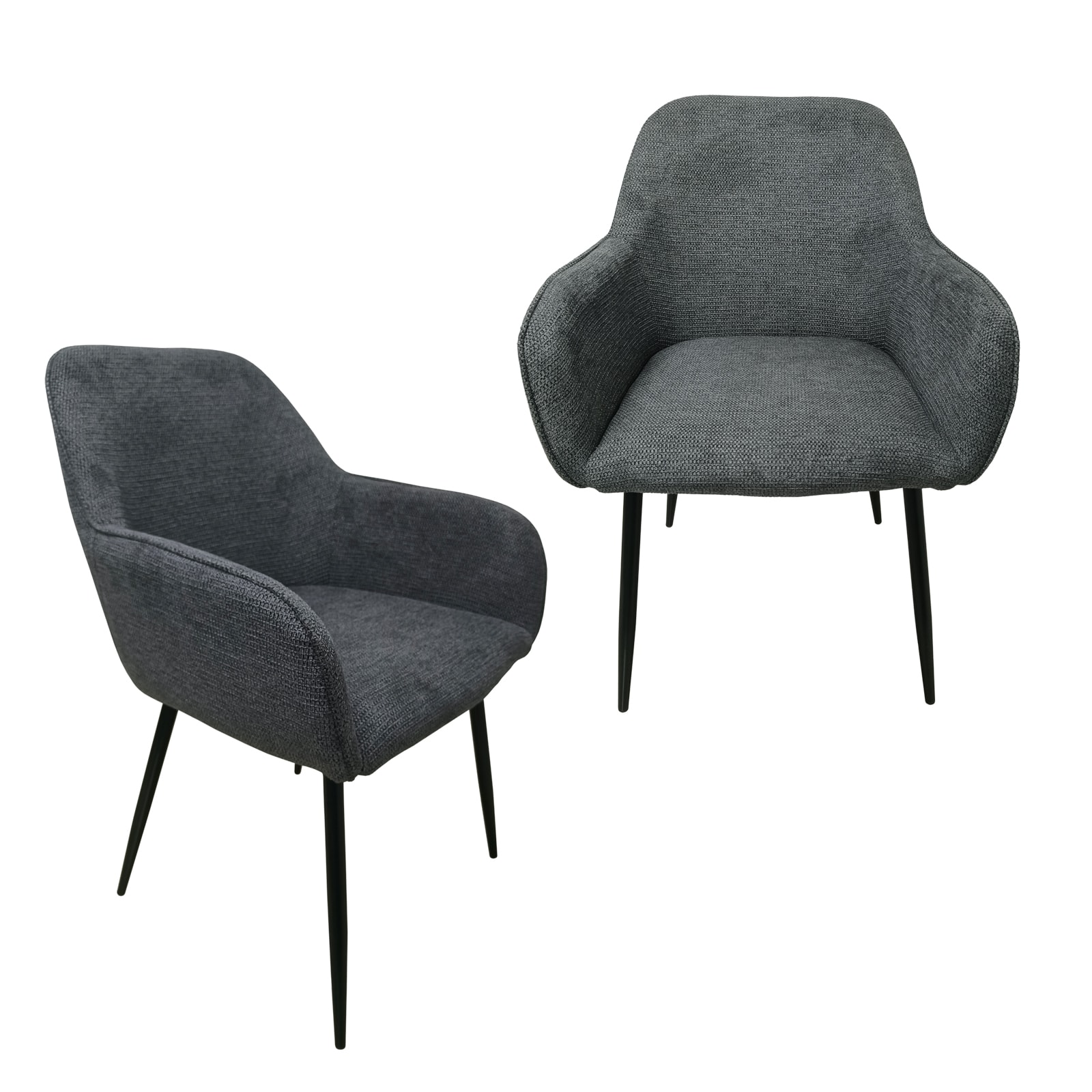 HTI-Living Stuhl Albany Waffle Grau 2er-Set - Bild 1