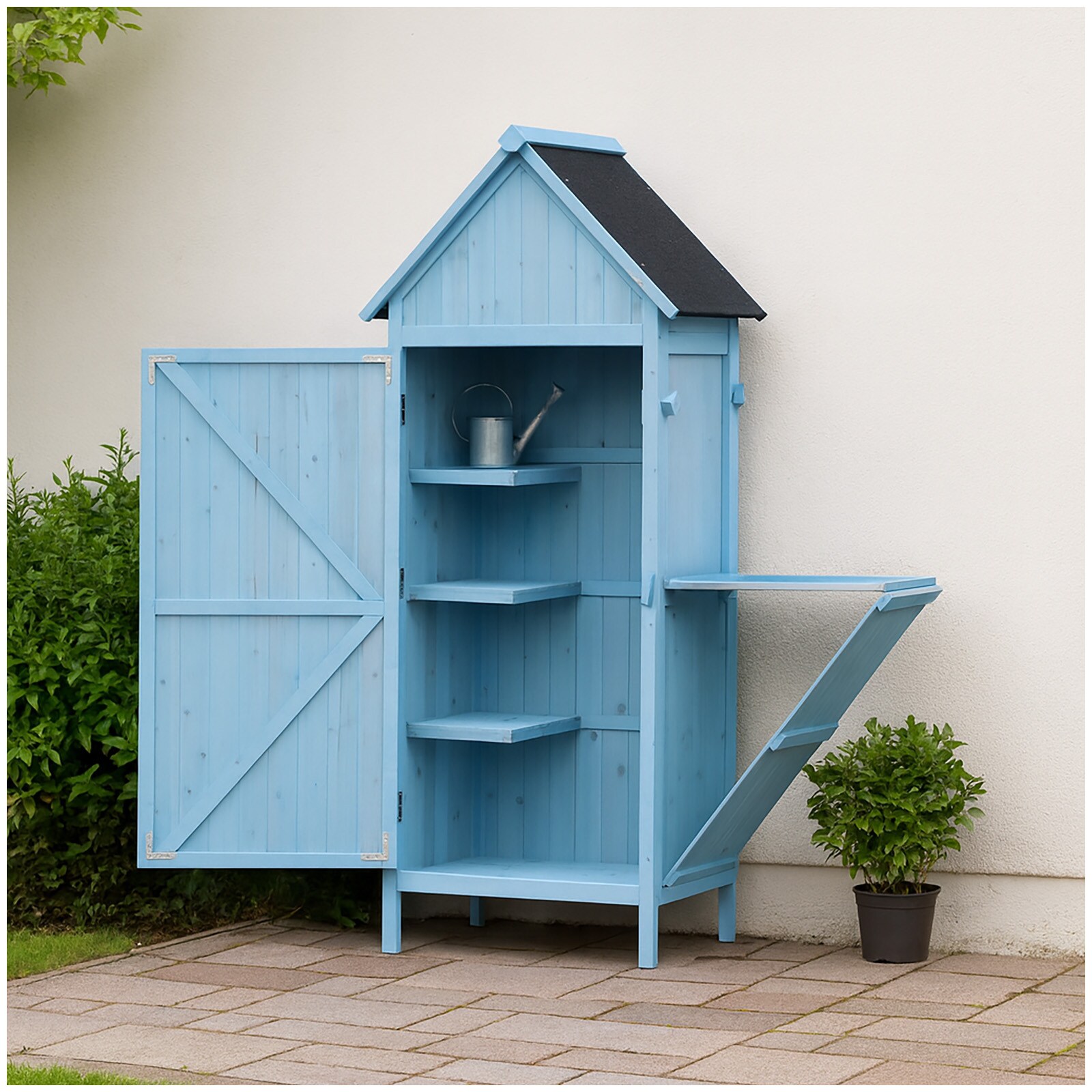 HTI-Living Praktischer Gartenschrank mit Ablage Stauraum für alle Gartengeräte | 04255701939920