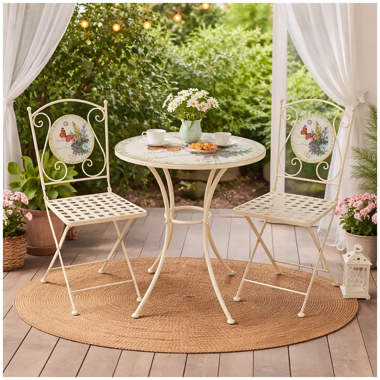 HTI-Living Tisch und 2 St&uuml;hle Celia Schmetterling - Bild 1