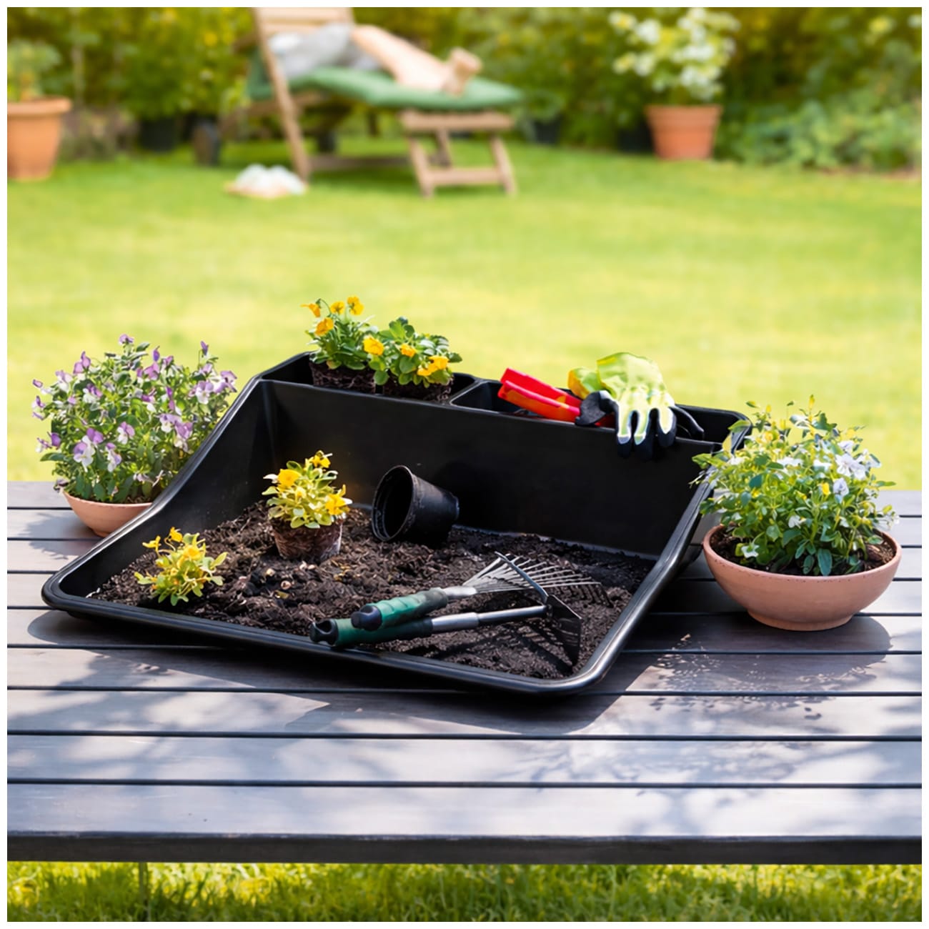 HTI-Living Pflanzwanne Nessa Kunststoff Umtopfwanne Pflanzunterlage f&uuml;r Pflanztisch - Bild 1