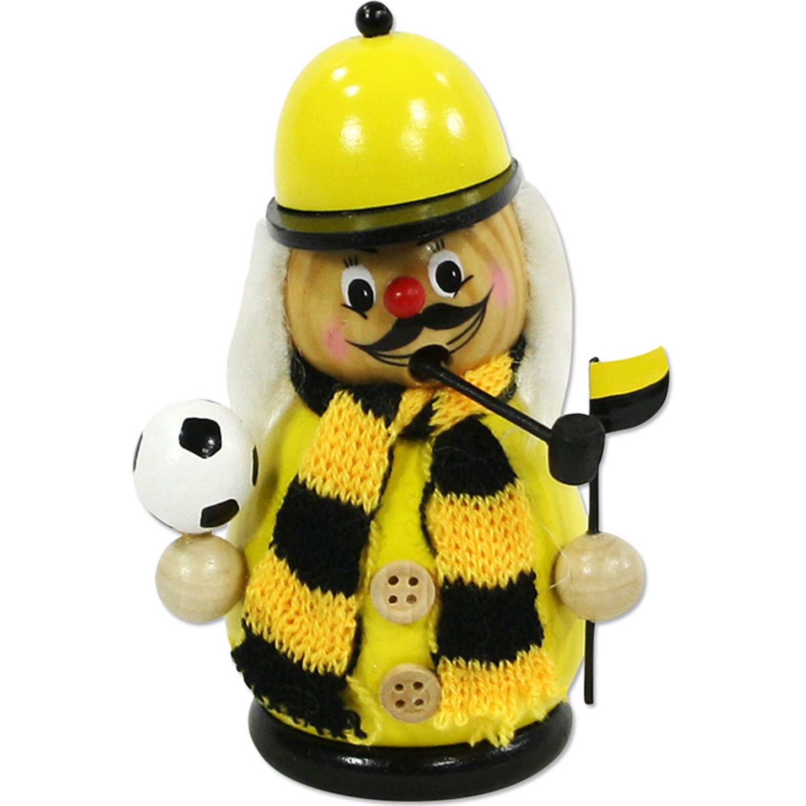 SIGRO Holz  R&auml;ucherm&auml;nnchen Fu&szlig;ball, gelb - Bild 1