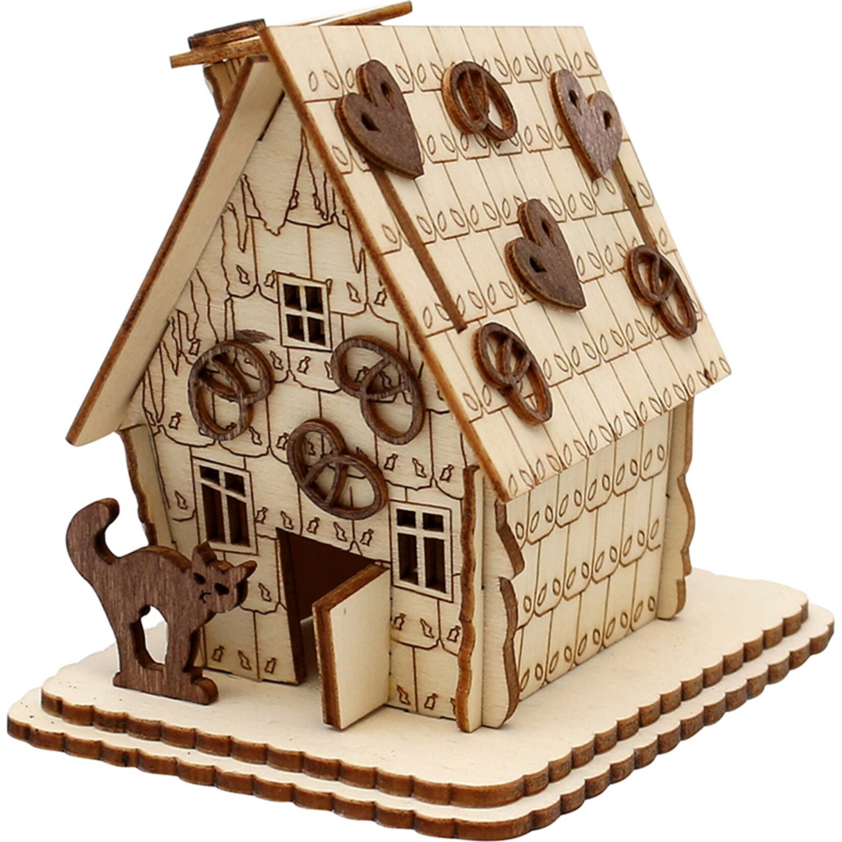 SIGRO Holz Laser-R&auml;ucherhaus Pfefferkuchen - Bild 1