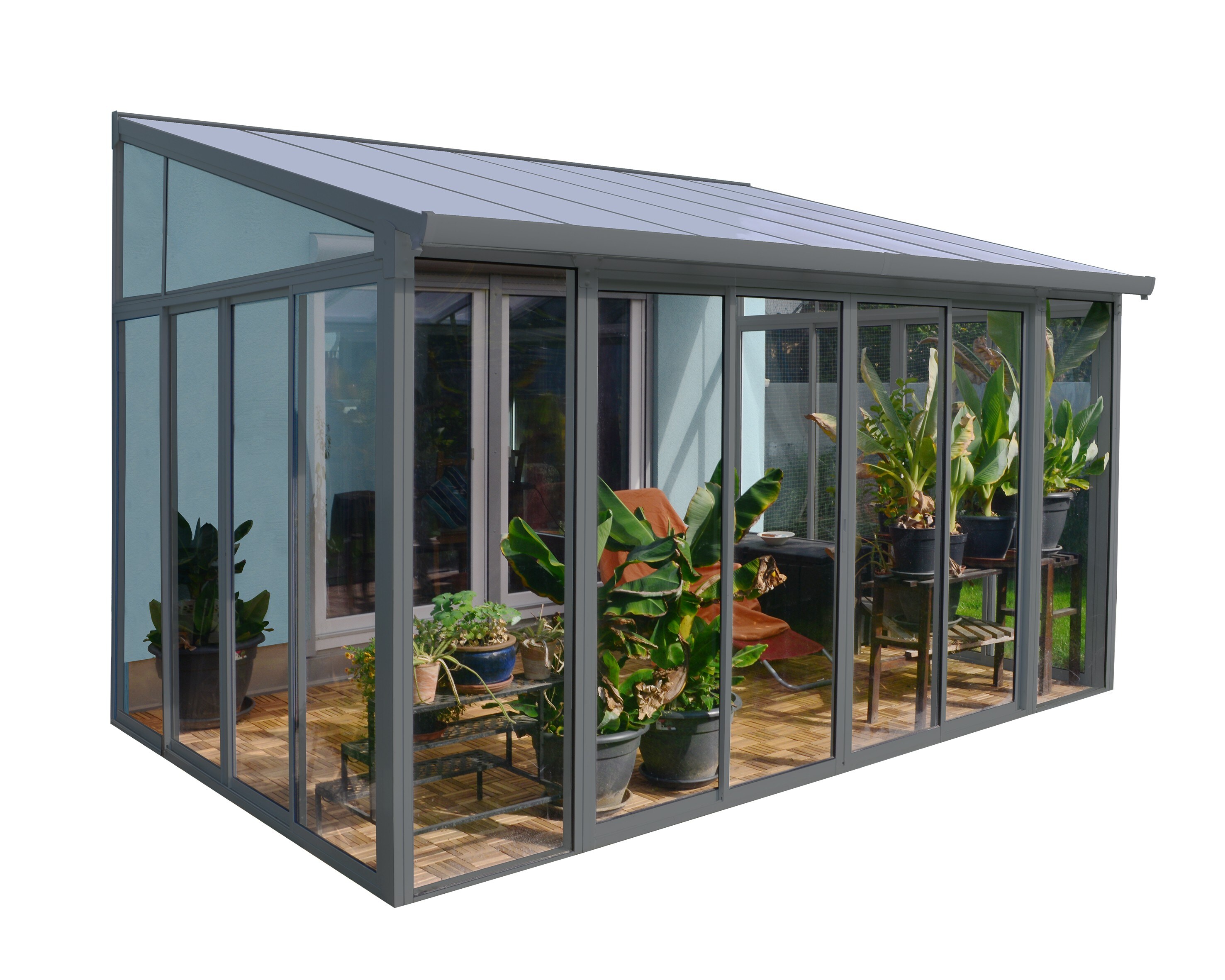 Palram - Canopia | SanRemo 3x4.25 Wintergarten, anthrazit in cm 295x425x212 (LxBxH) - Bild 1