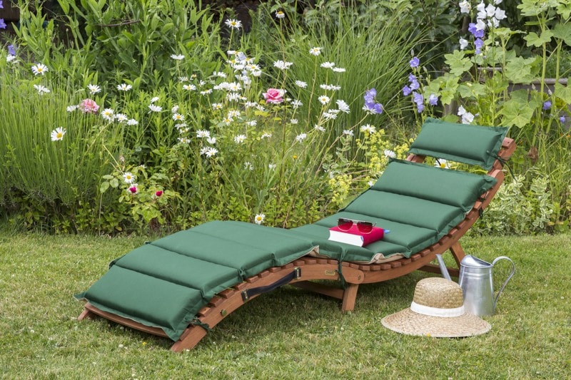 Merxx Sonnenliege Ipanema inkl. Wendekissen gr&uuml;n beige Gartenliege Liege Garten - Bild 1