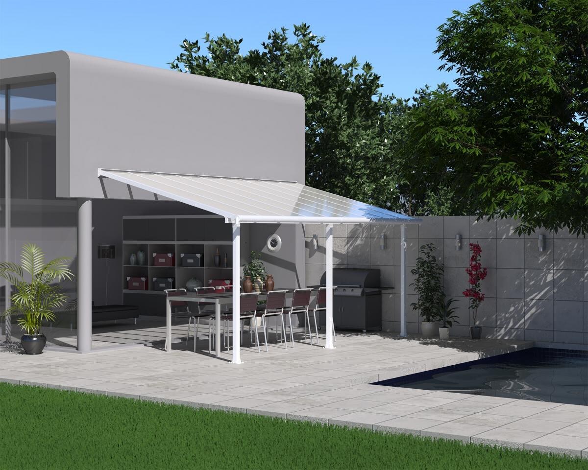 Palram Canopia Olympia Terrassenüberdachung weiß 546x295x305 cm