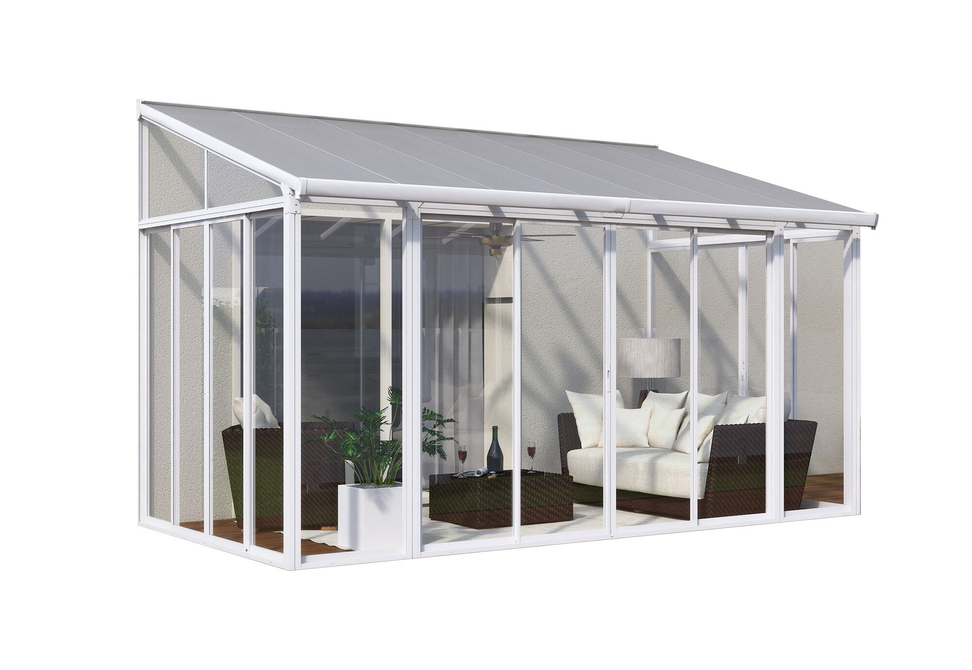 Palram - Canopia  SanRemo Wintergarten, wei&szlig; in cm H 285-310 cm x B 295 cm x T 430 cm - Bild 1