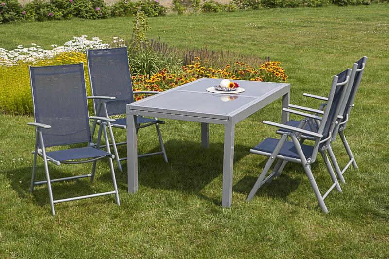 Merxx 5tlg. Amalfi Klappsessel Set, marineblau