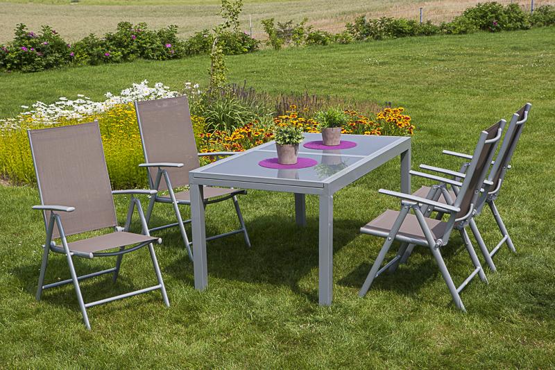 Merxx 5tlg. Amalfi Klappsessel Set, taupe - Bild 1
